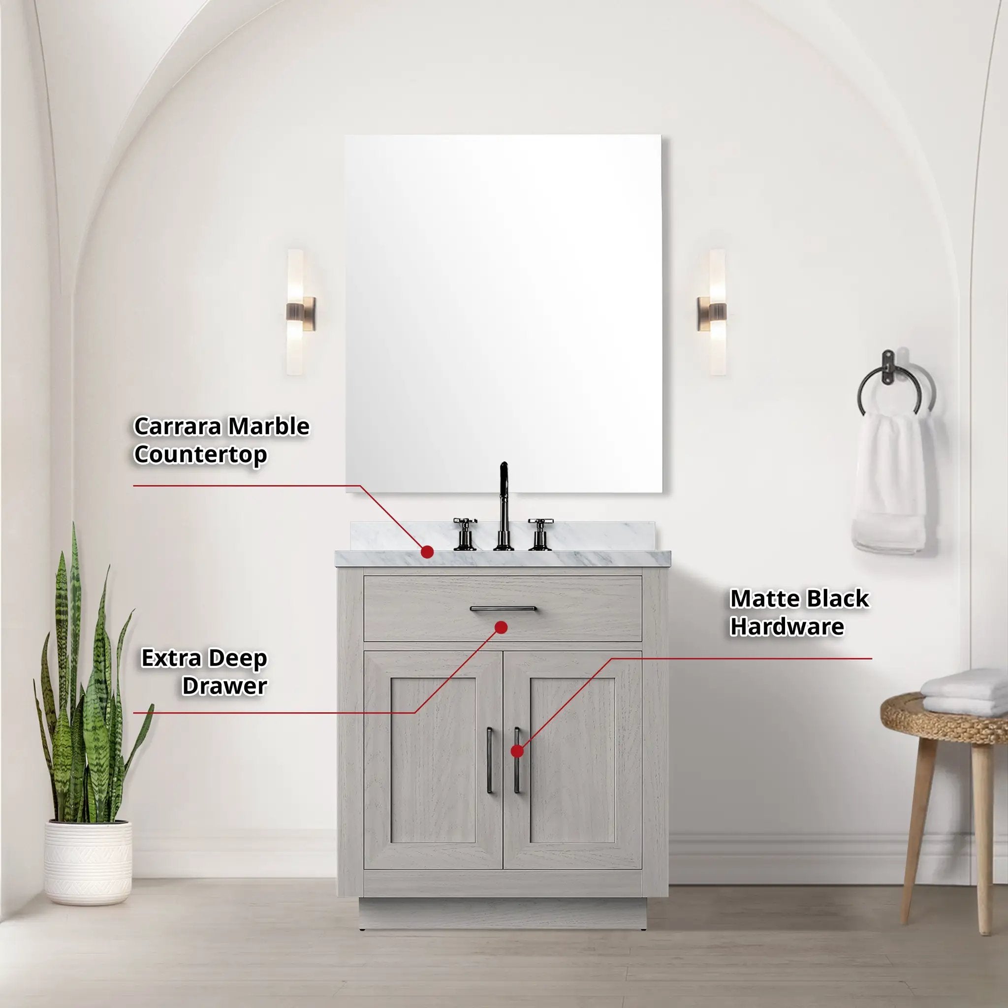white oak vanity