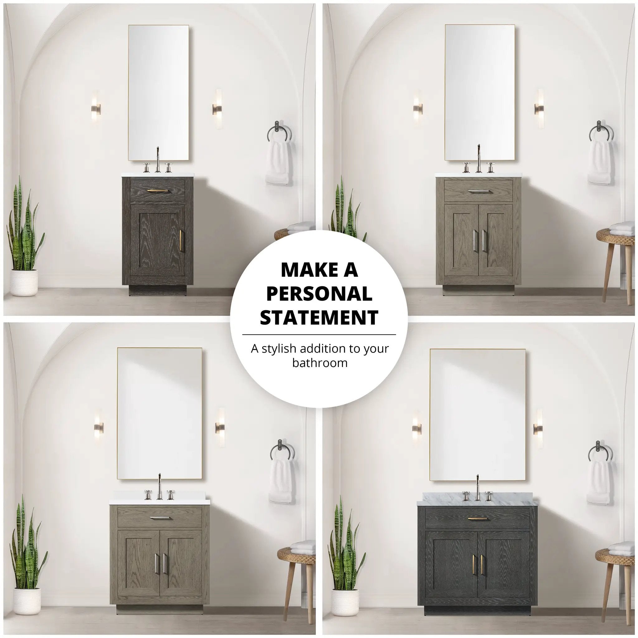 black oak vanity