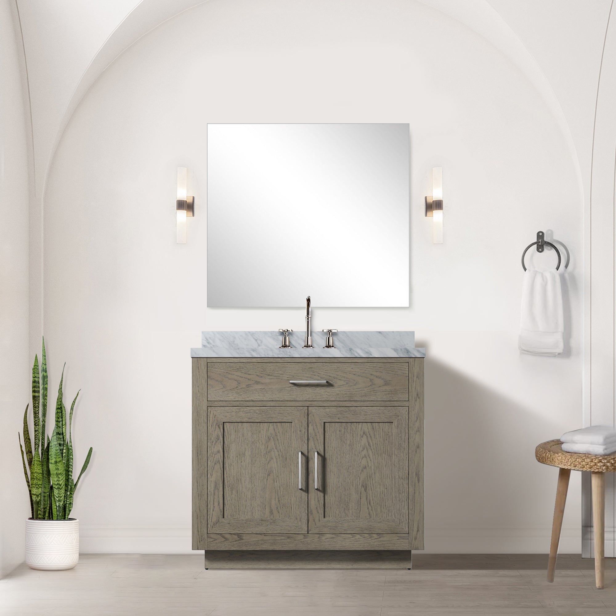 grey oak vanity
