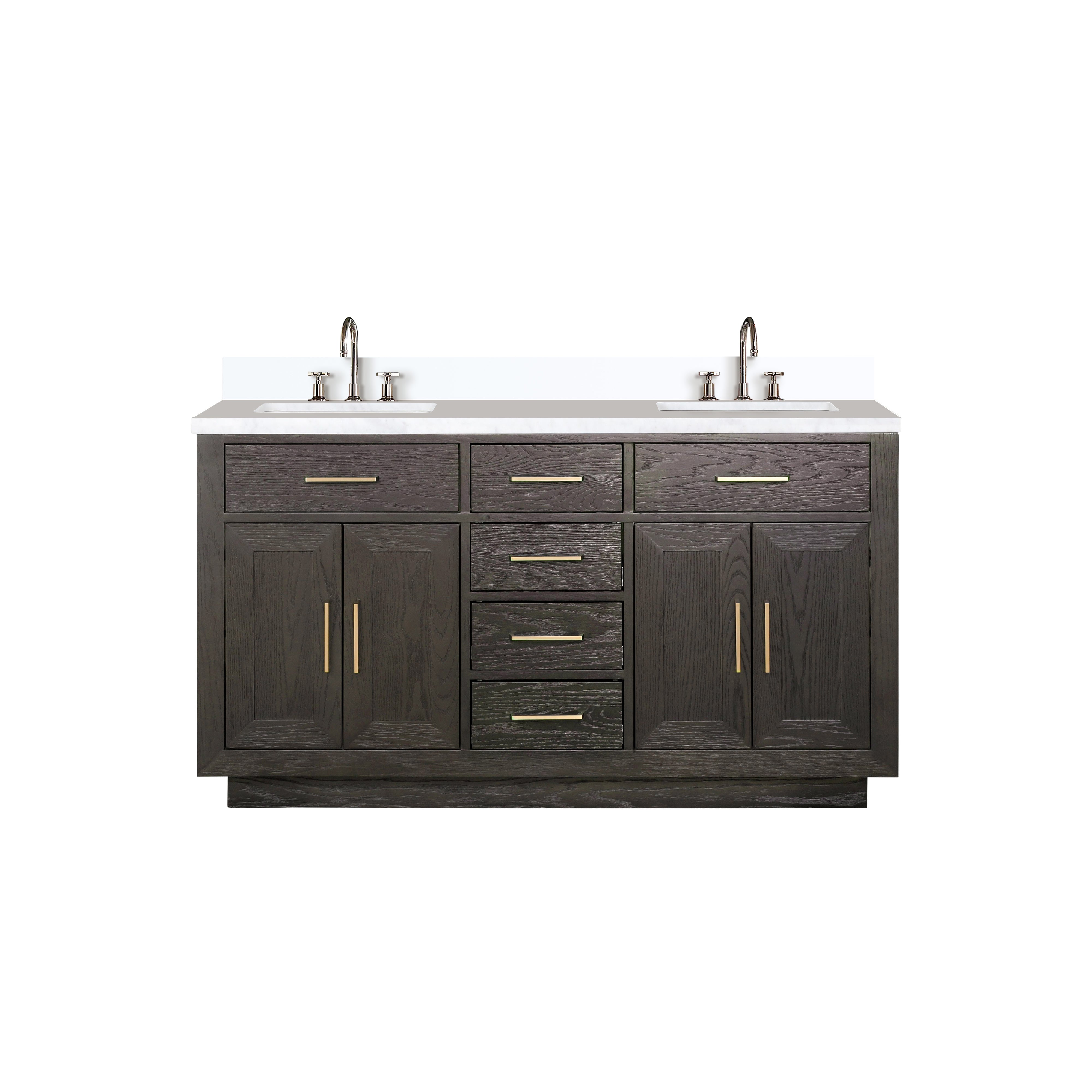 Lexora Abbey 60 in W x 22 in D Double Bath Vanity