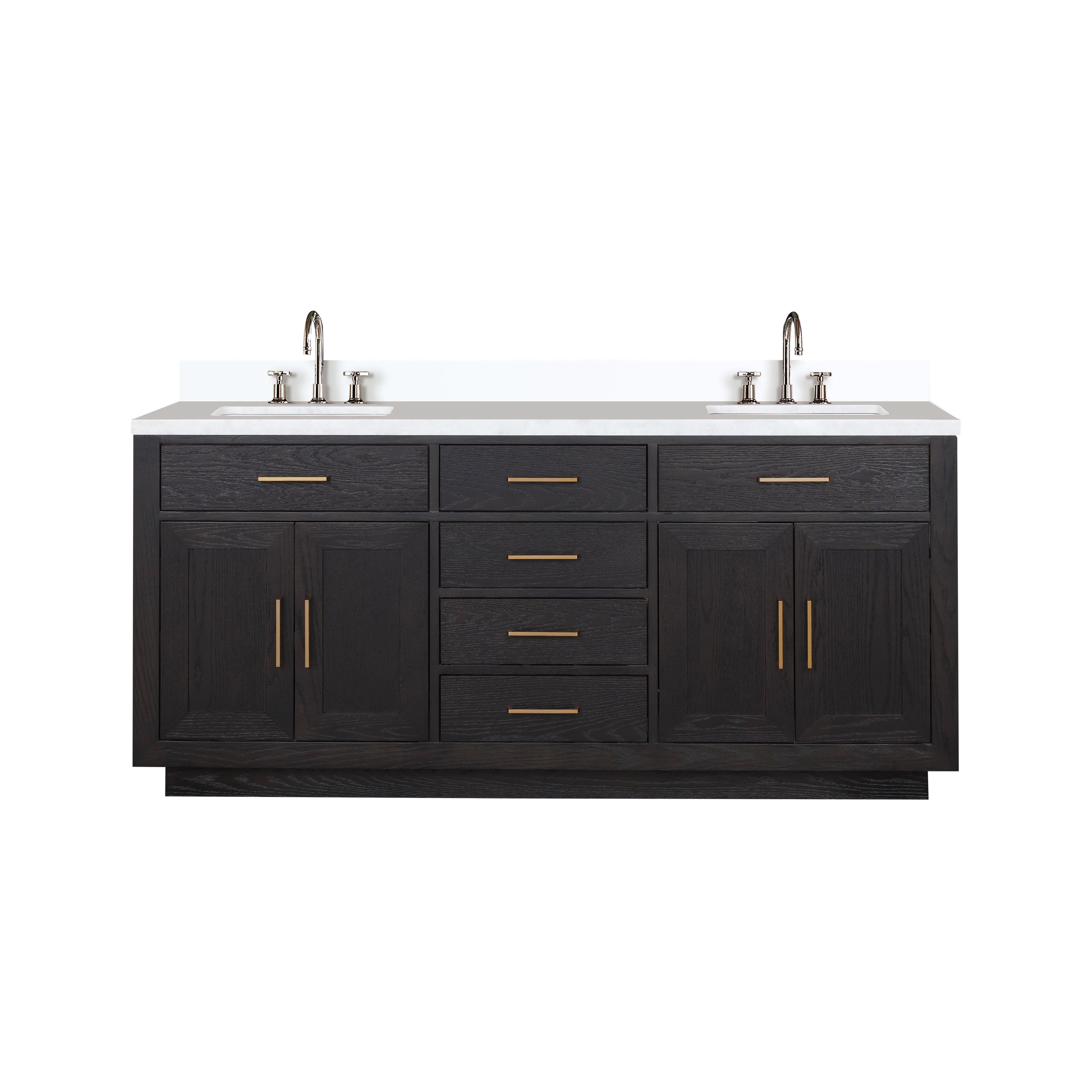 Lexora Abbey 72 in W x 22 in D Double Bath Vanity