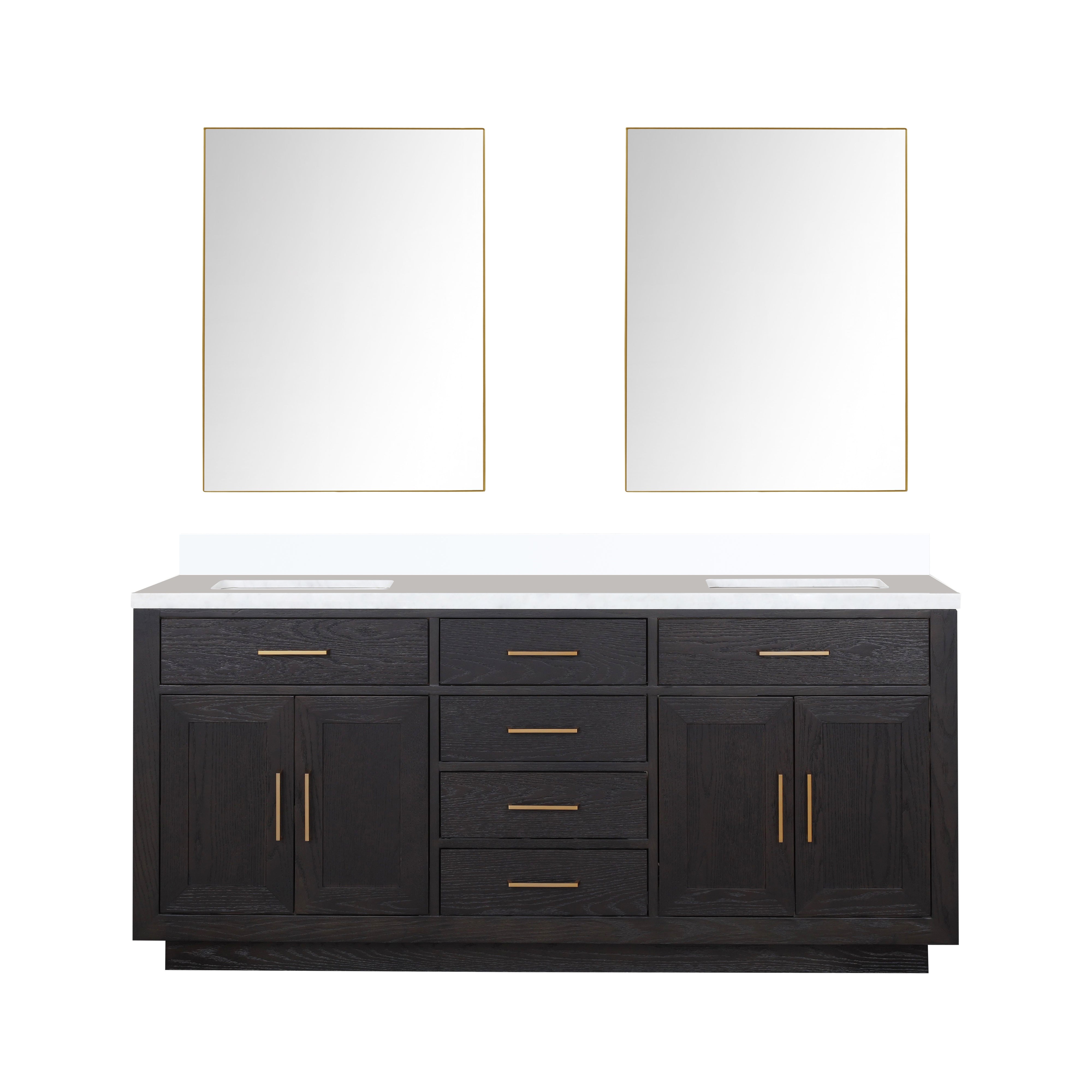 Lexora Abbey 72 in W x 22 in D Double Bath Vanity
