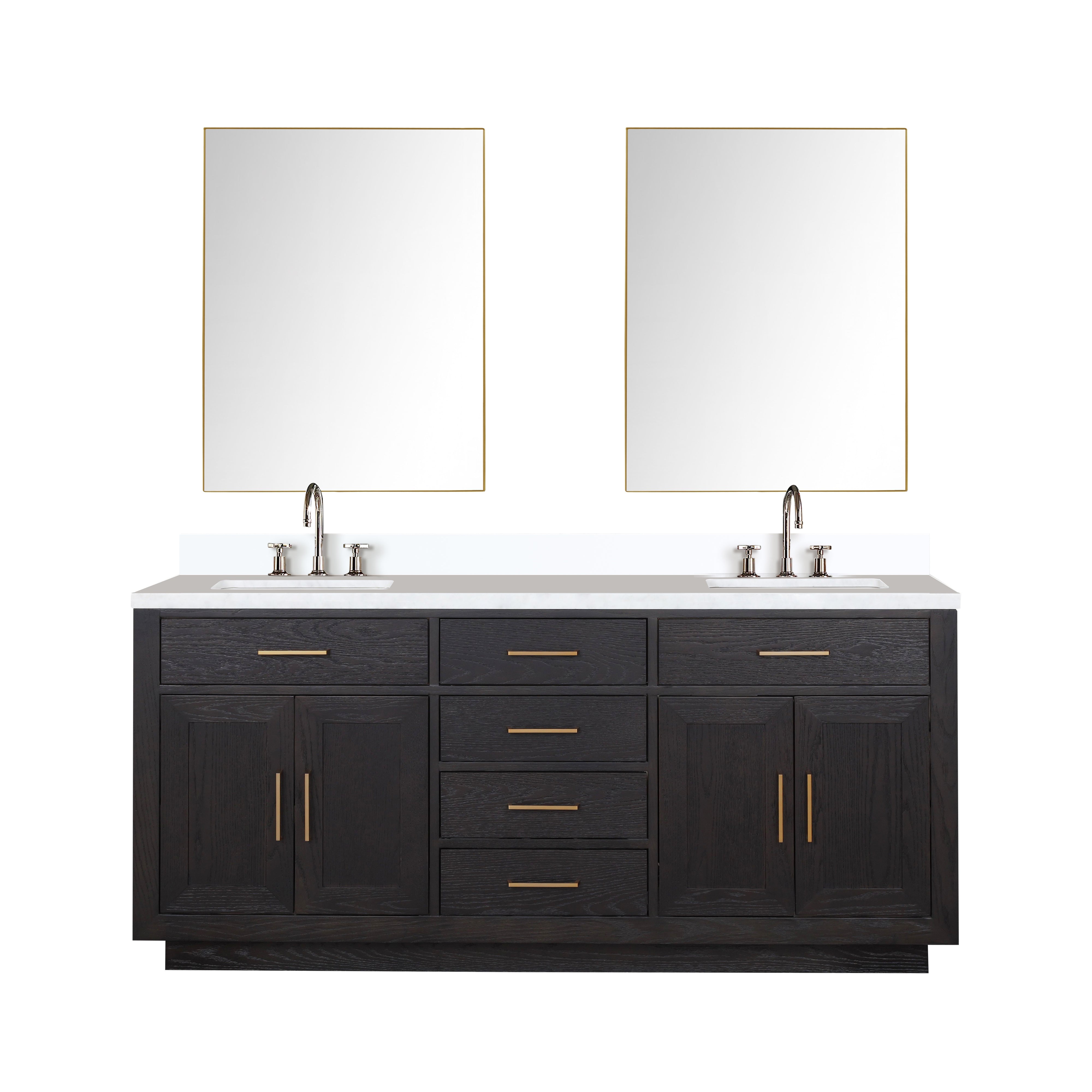 Lexora Abbey 72 in W x 22 in D Double Bath Vanity