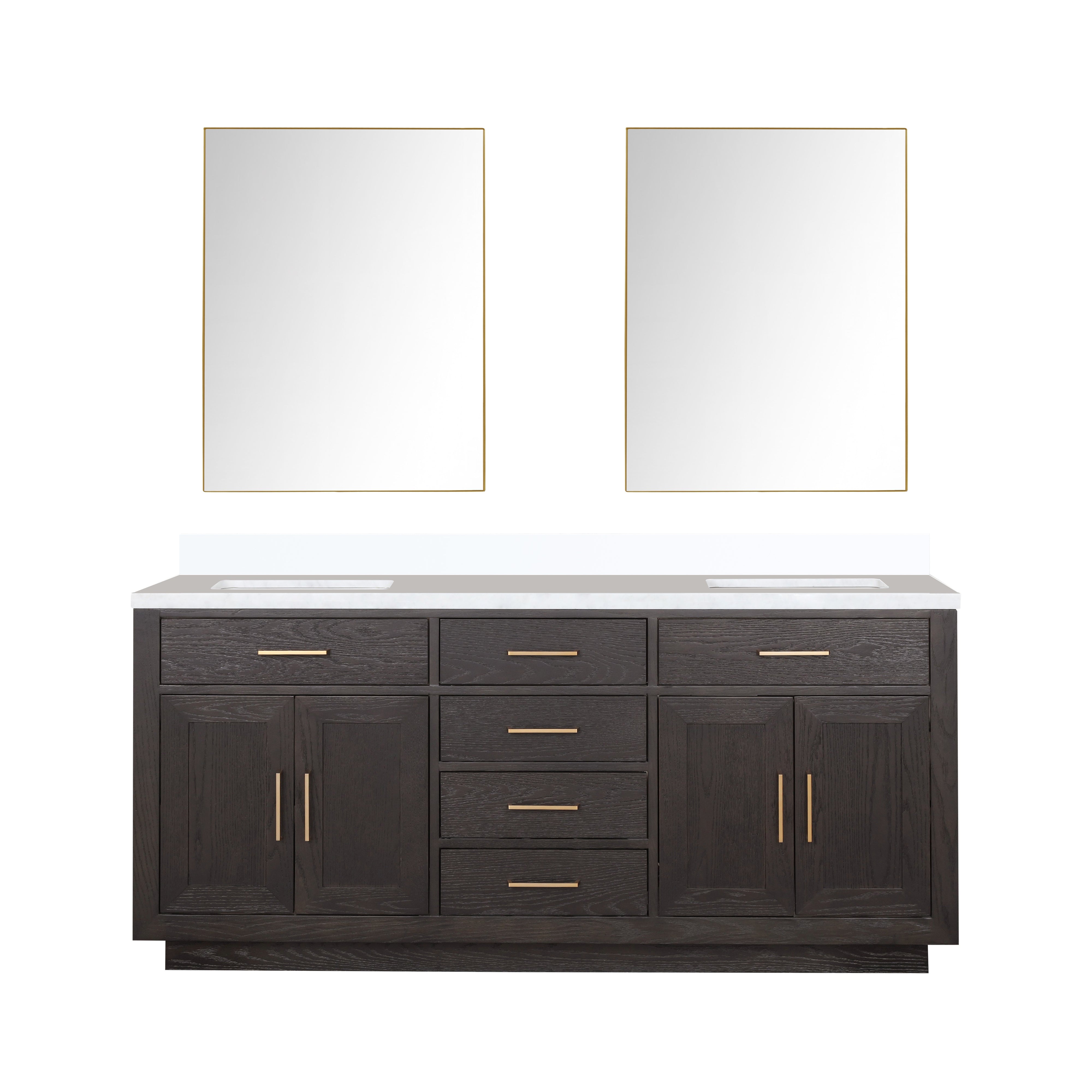 Lexora Abbey 72 in W x 22 in D Double Bath Vanity