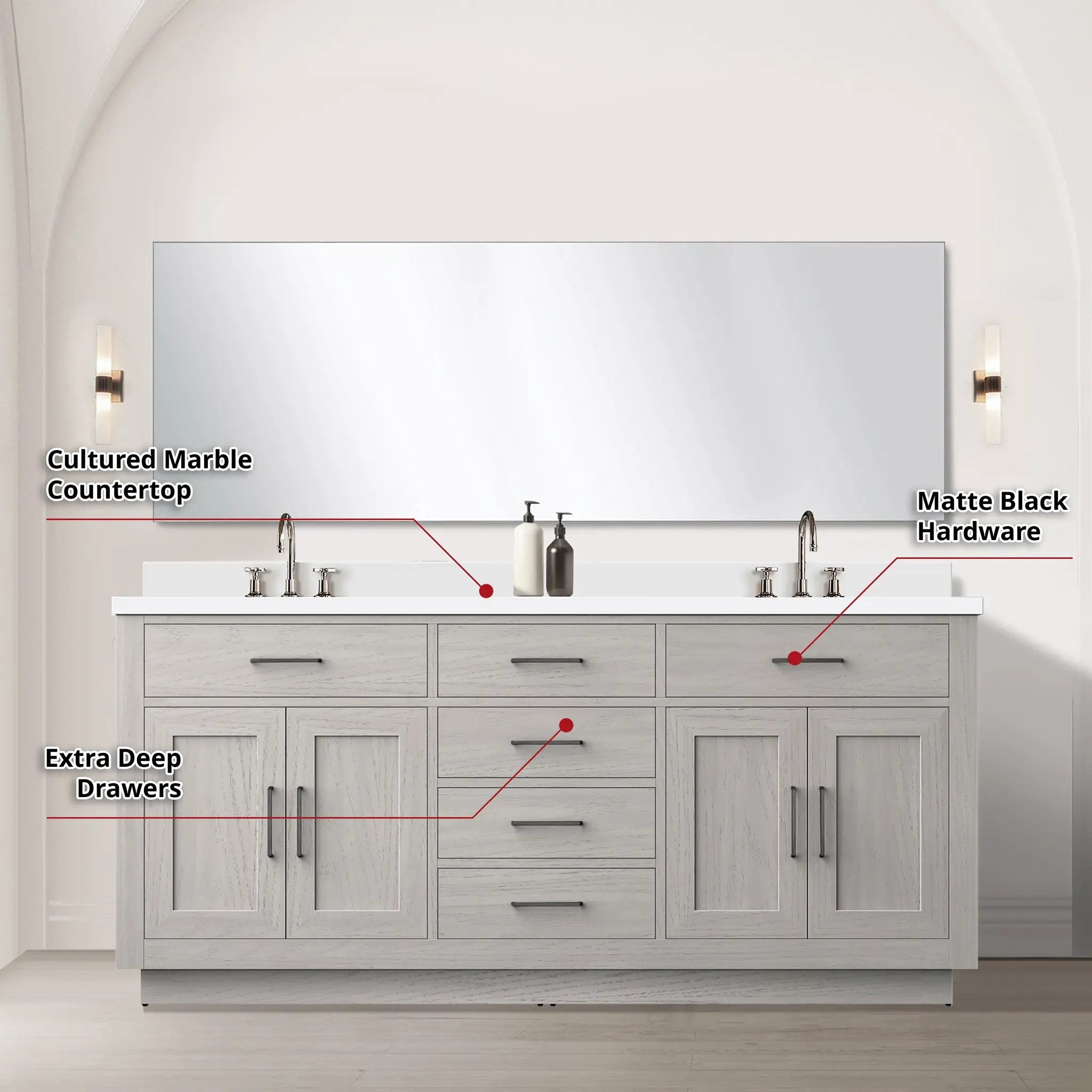 white oak vanity