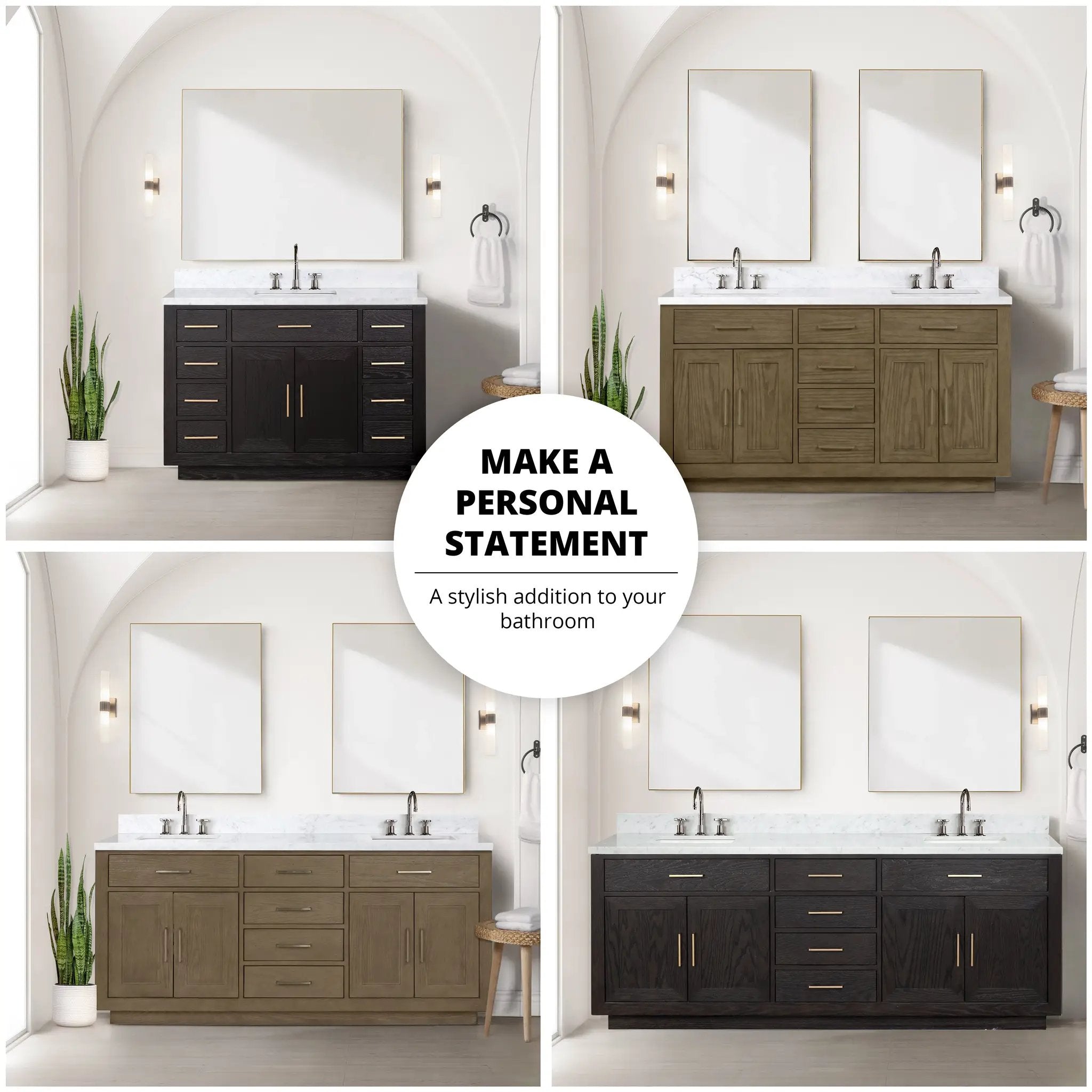 black oak vanity
