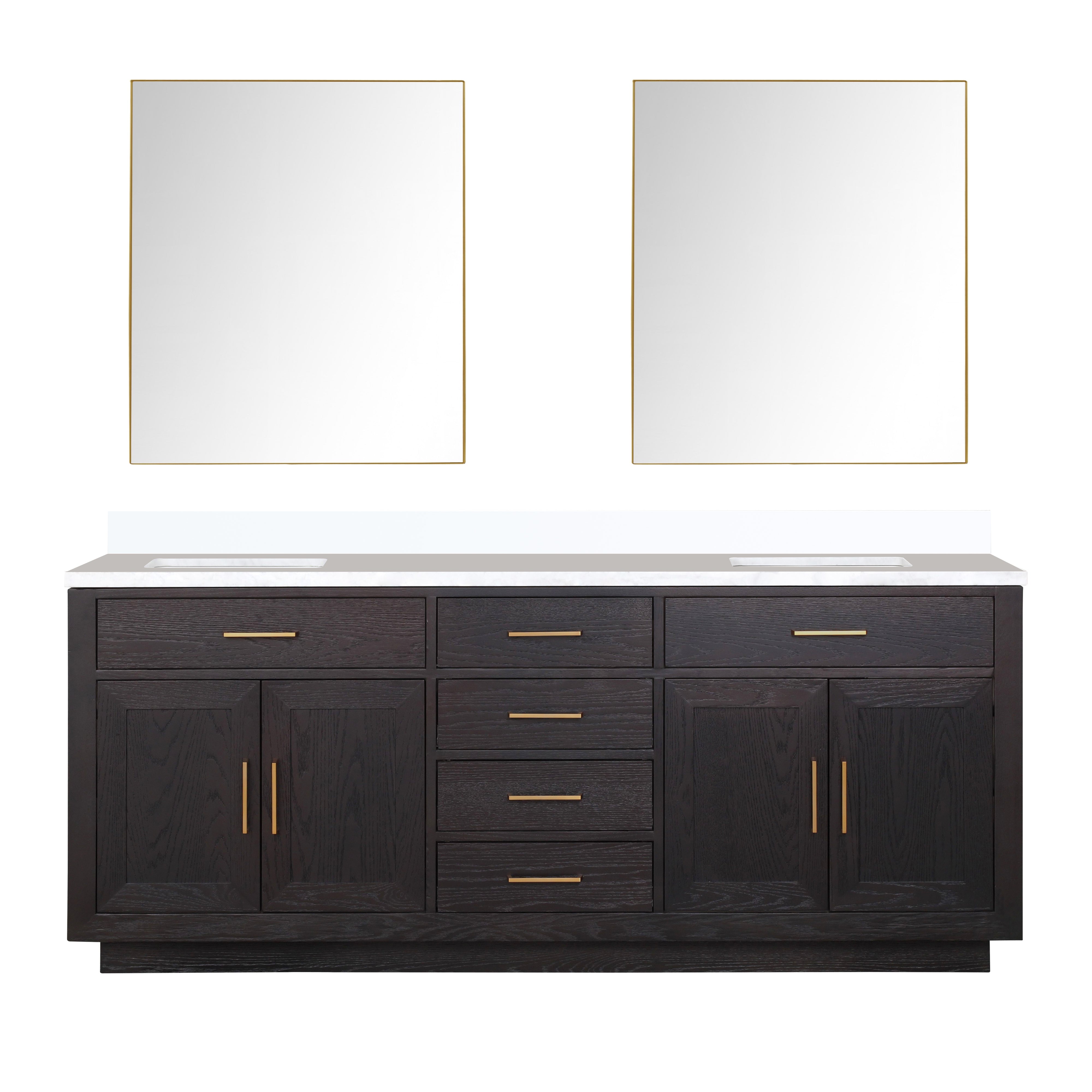 Lexora Abbey 80 in W x 22 in D Double Bath Vanity