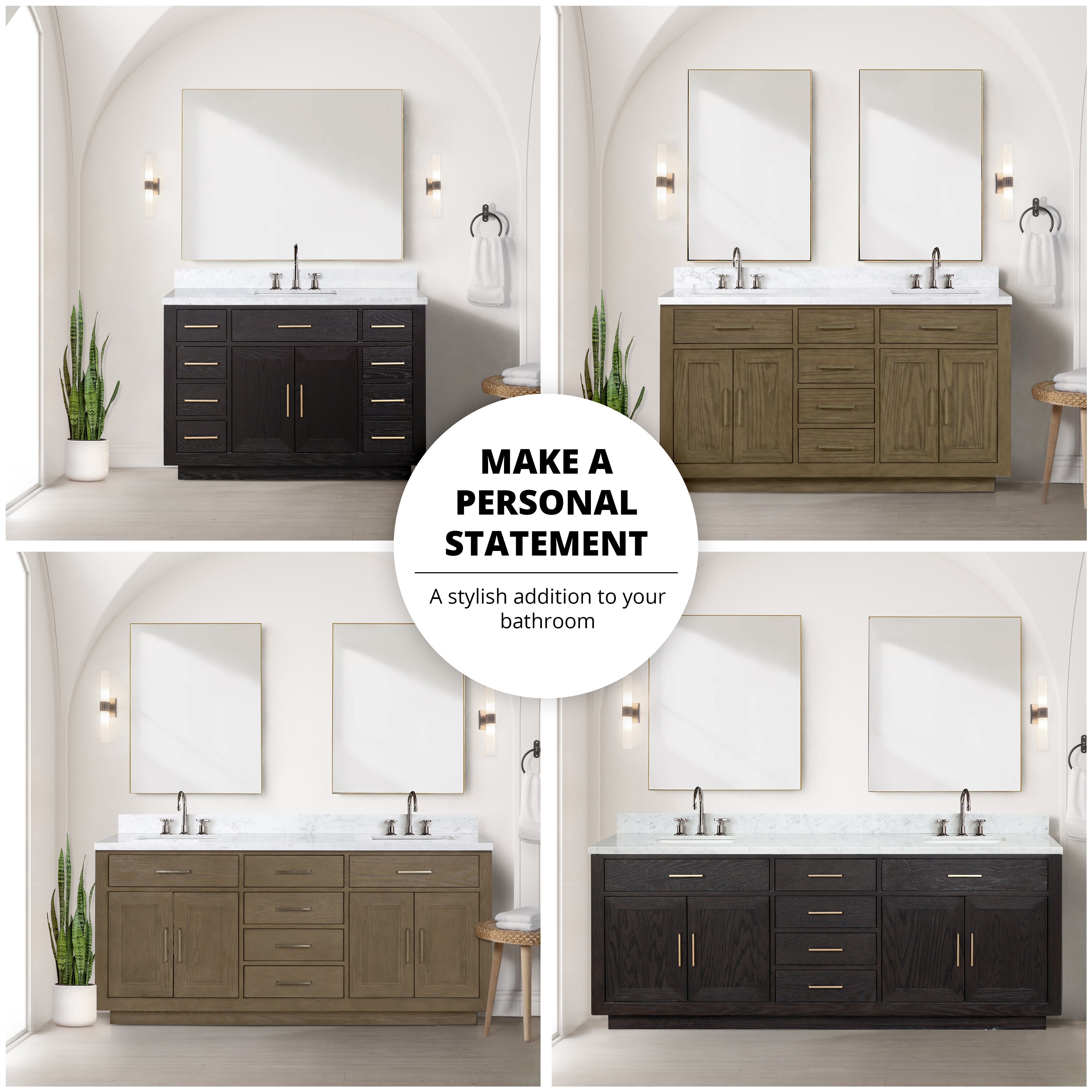 black oak vanity