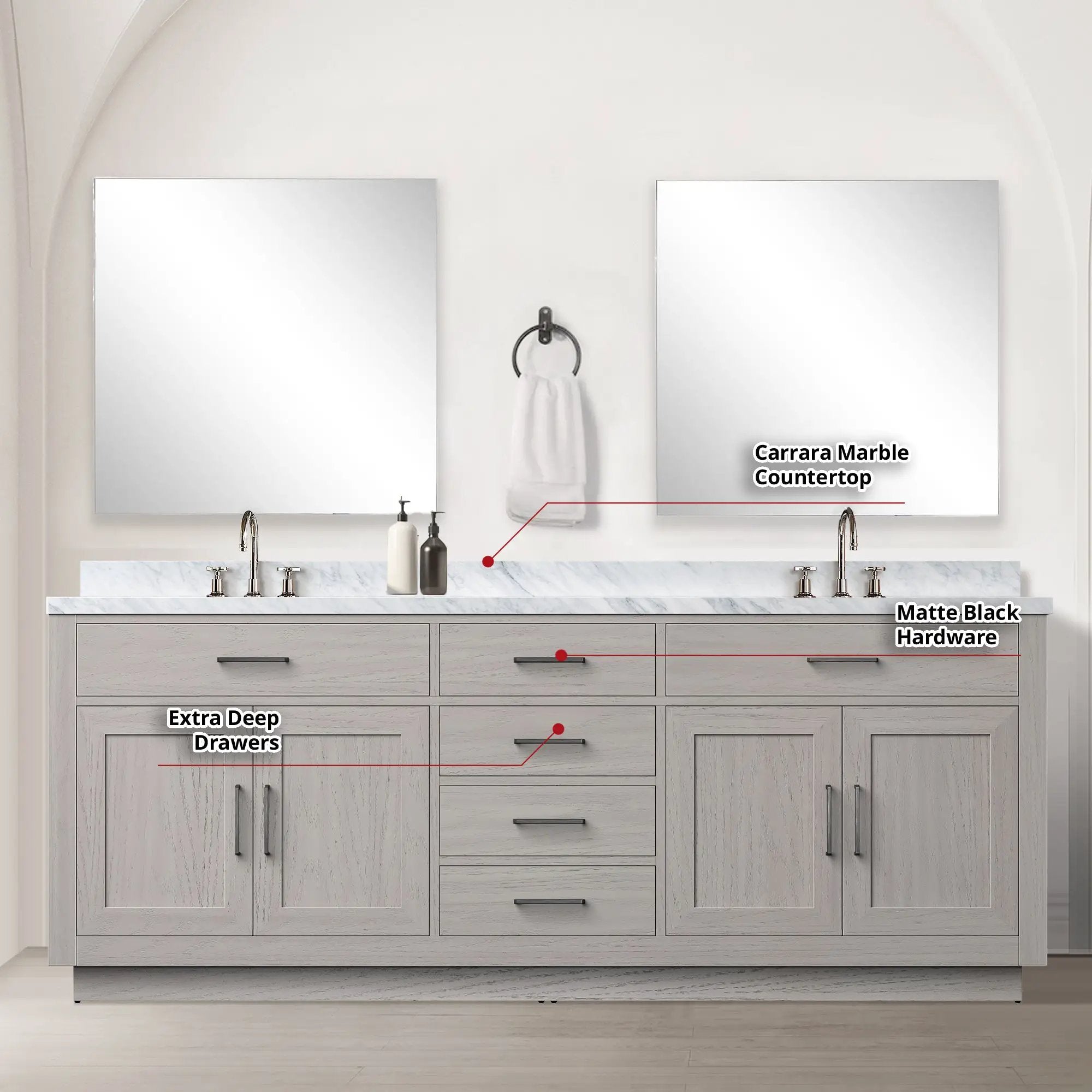 white oak vanity
