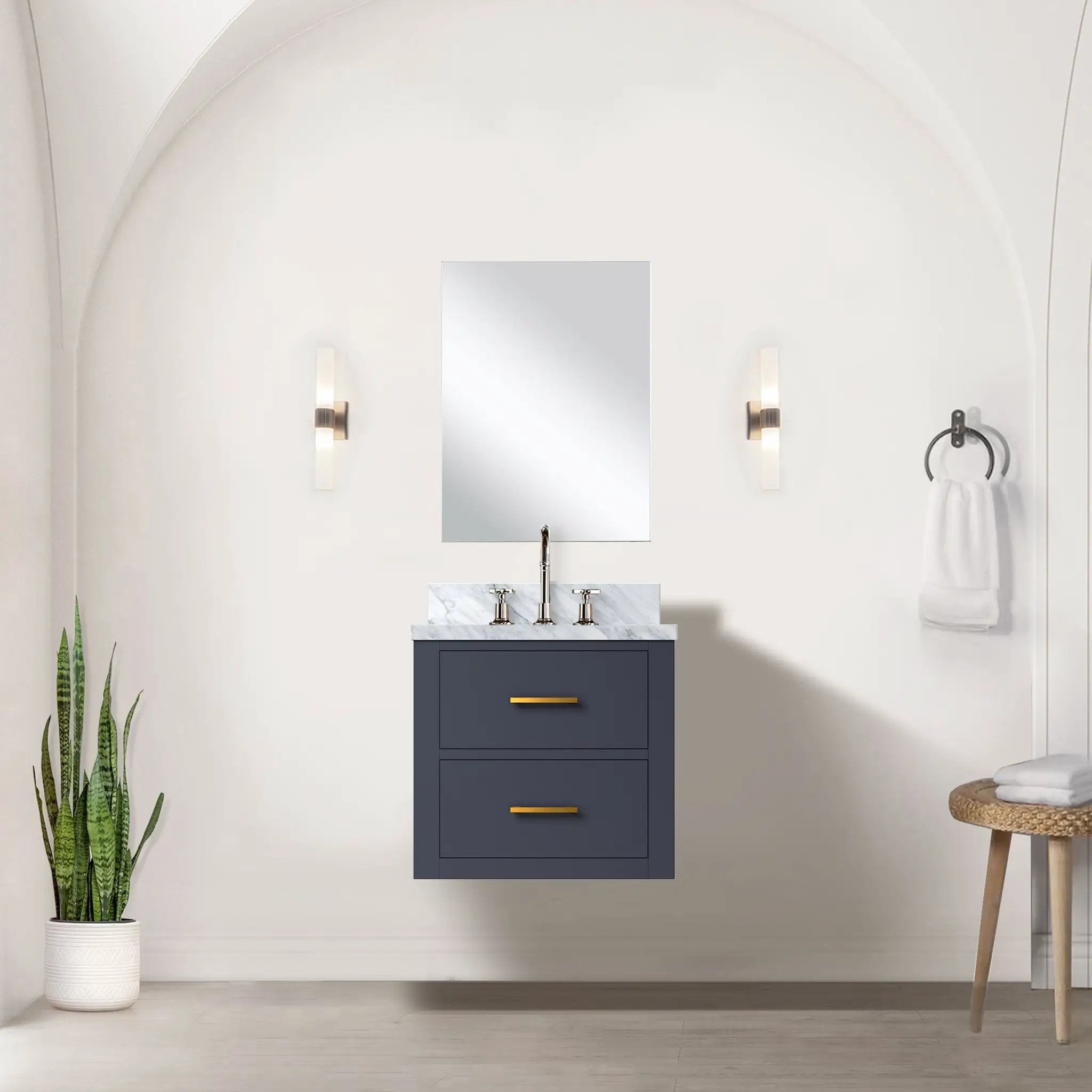 blue vanity