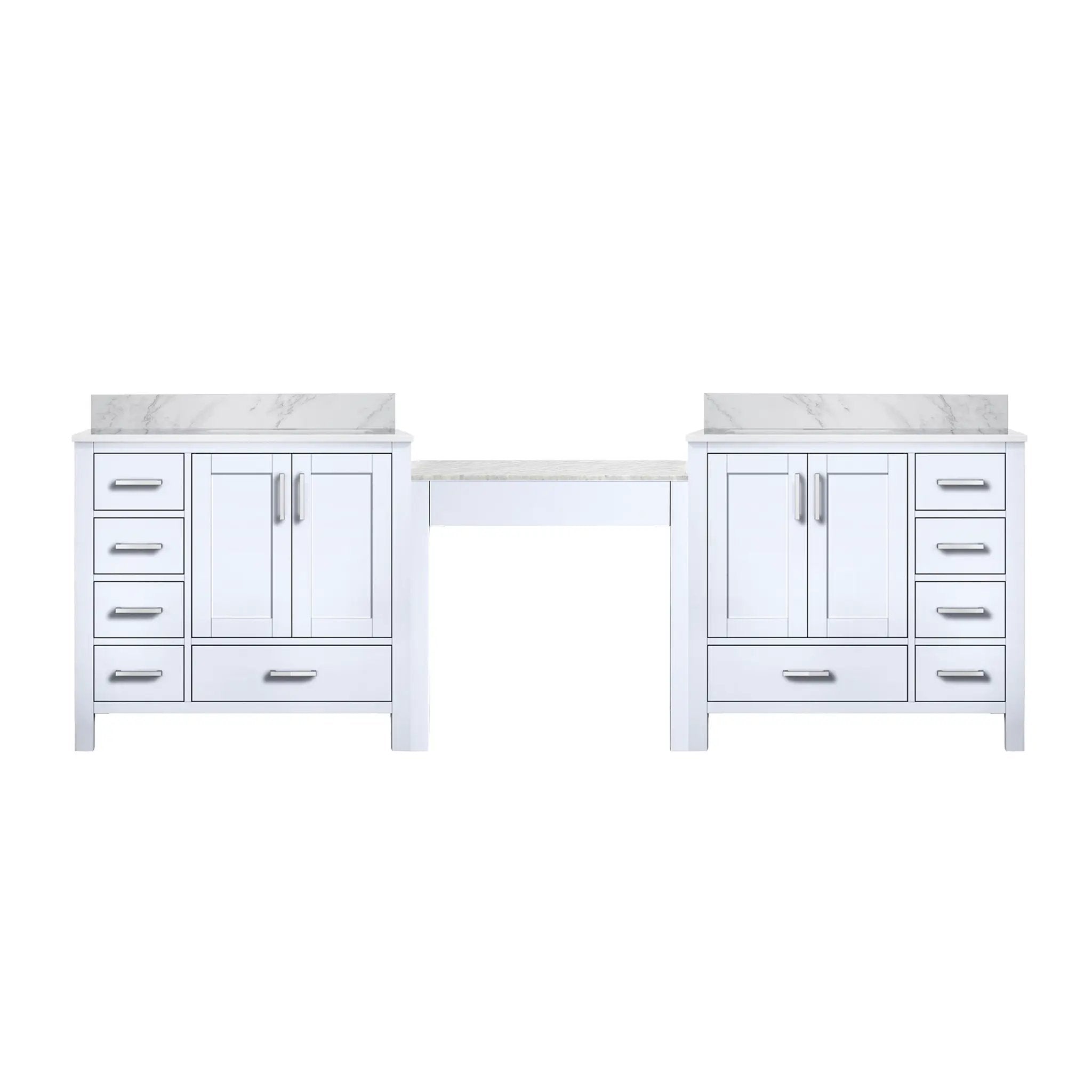 Lexora Coraline 102 in W x 22 in D Double Bath Vanity with Carrara Marble Top by Lexora