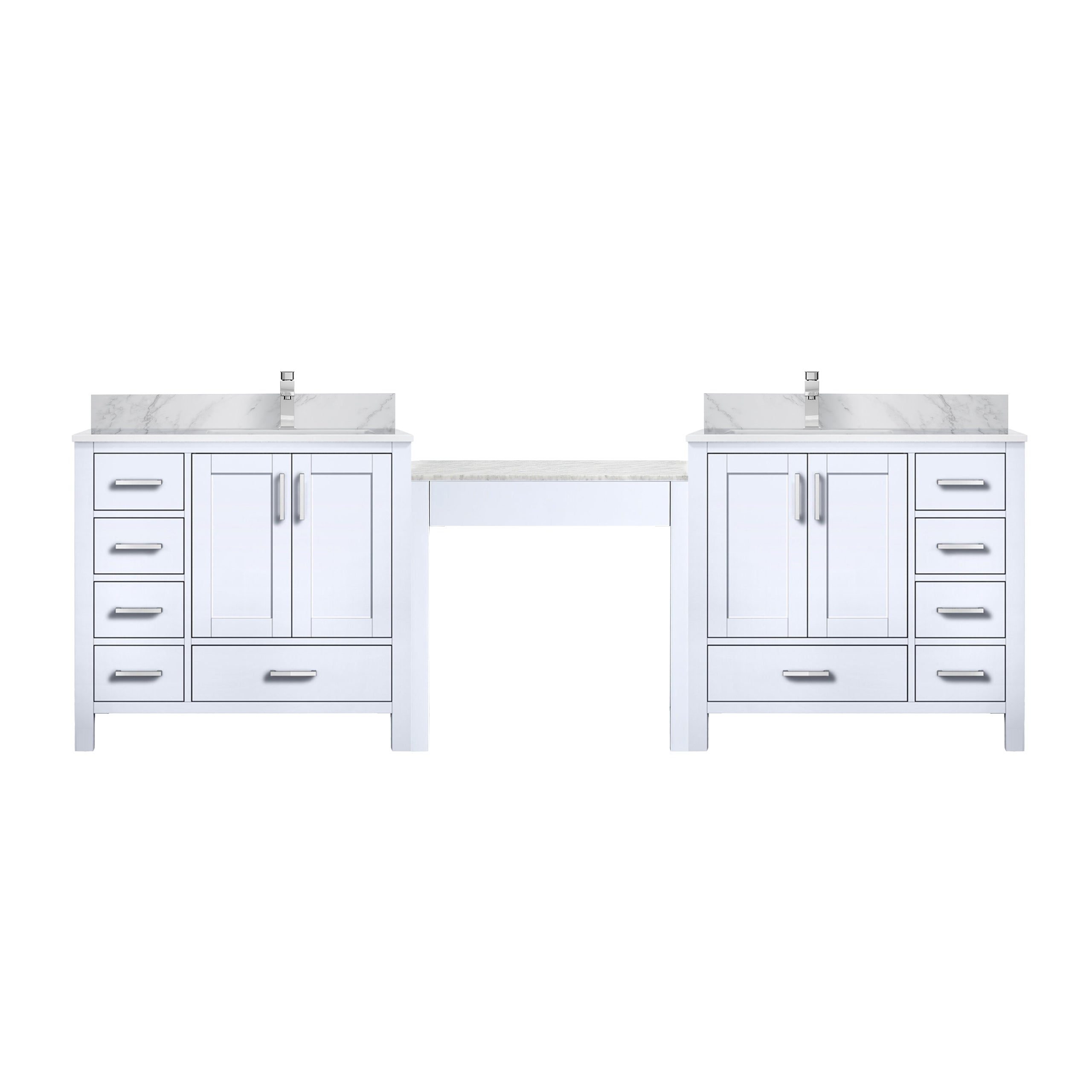Lexora Coraline 102 in W x 22 in D Double Bath Vanity with Carrara Marble Top