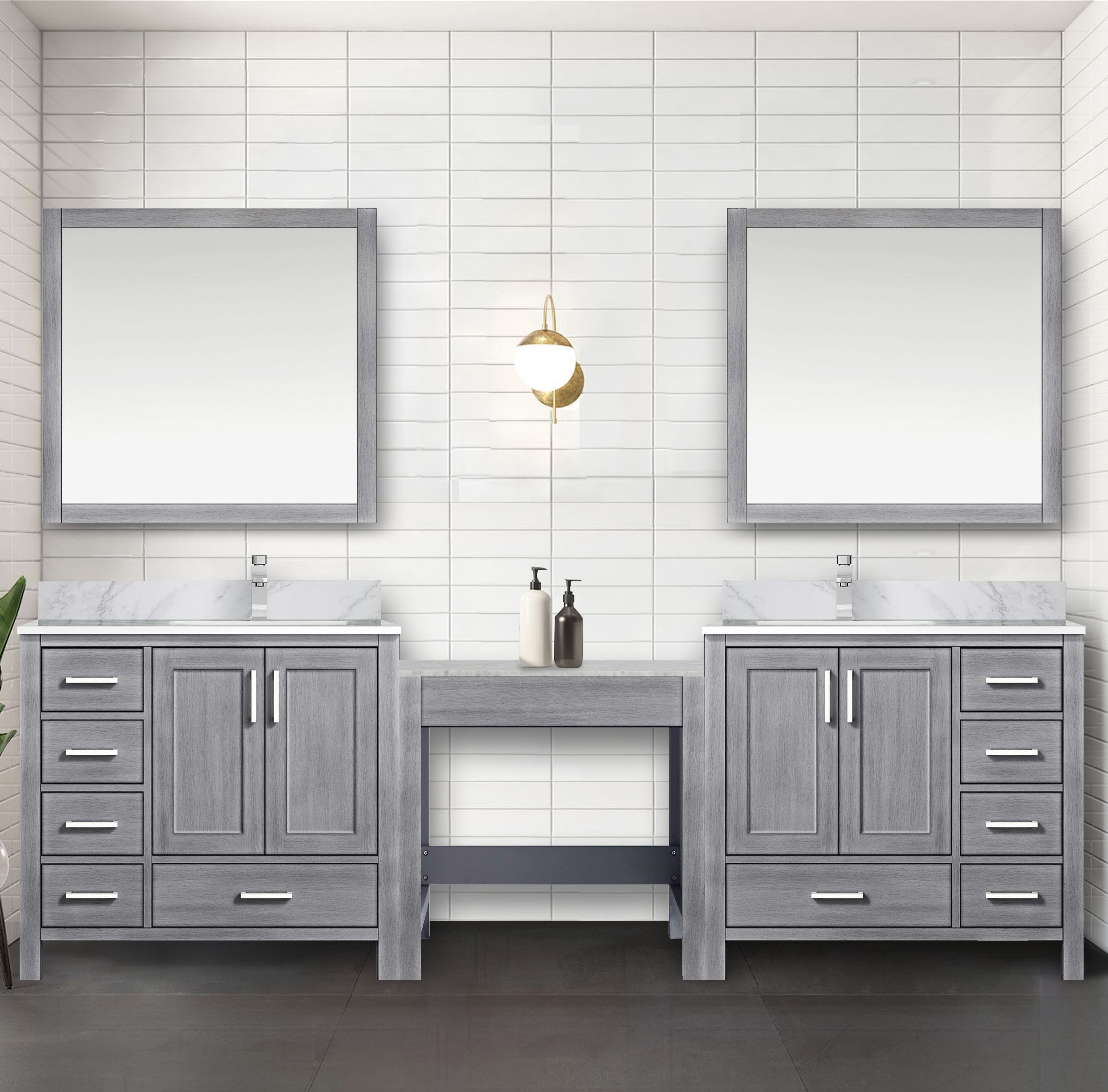 distressed grey vanity