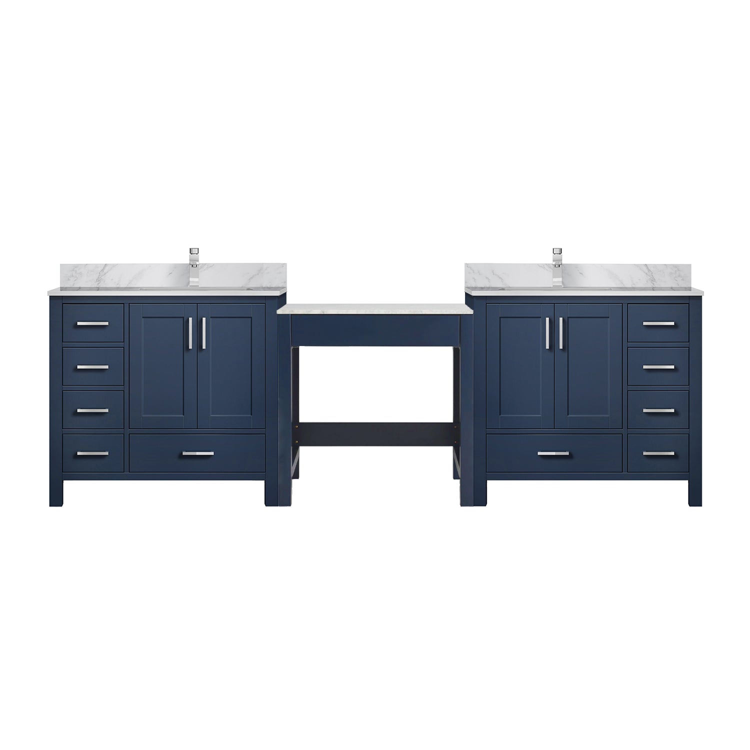 Lexora Coraline 102 in W x 22 in D Double Bath Vanity with Carrara Marble Top