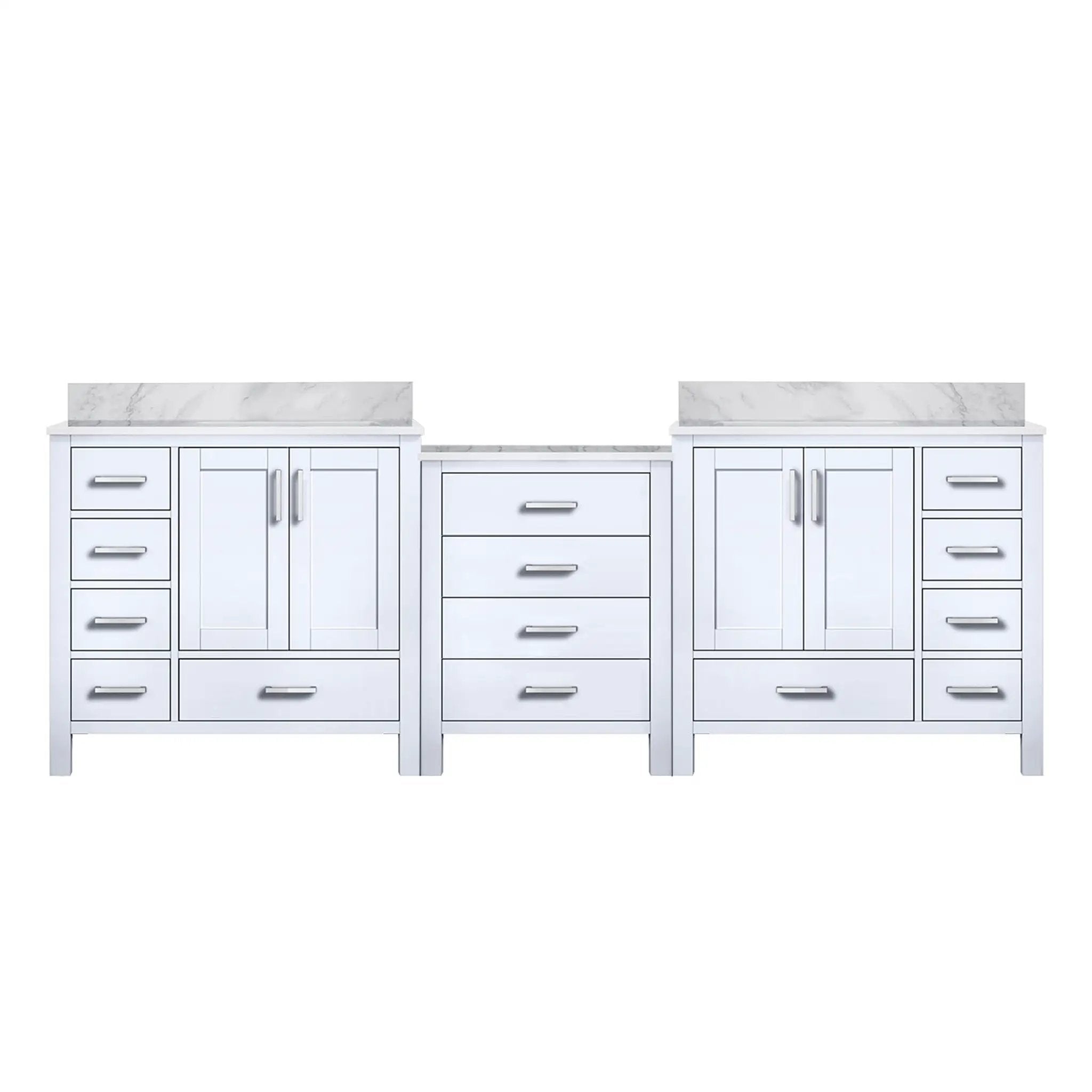 Lexora Coraline 92 in W x 22 in D Double Bath Vanity with Carrara Marble Top by Lexora