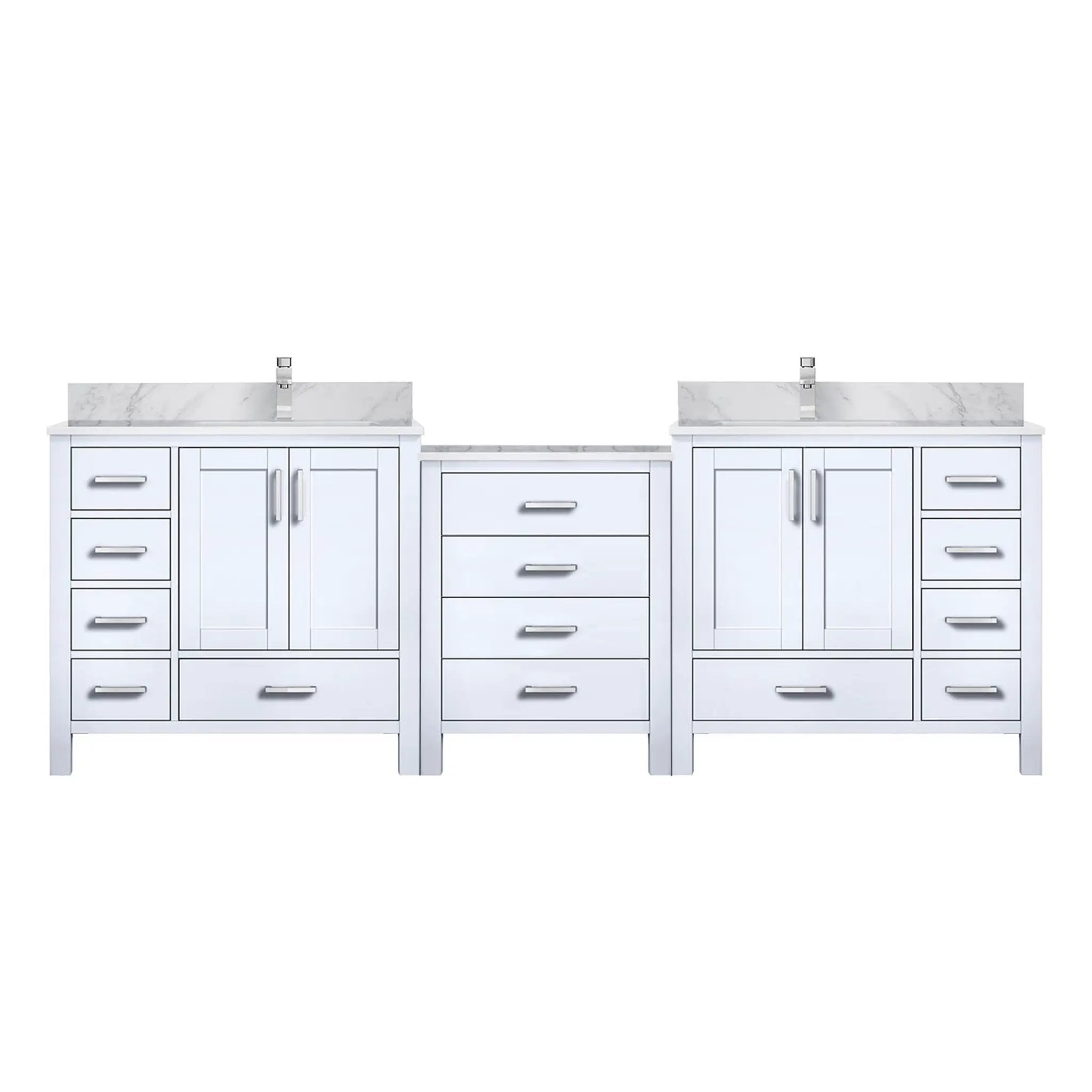 Lexora Coraline 92 in W x 22 in D Double Bath Vanity with Carrara Marble Top by Lexora