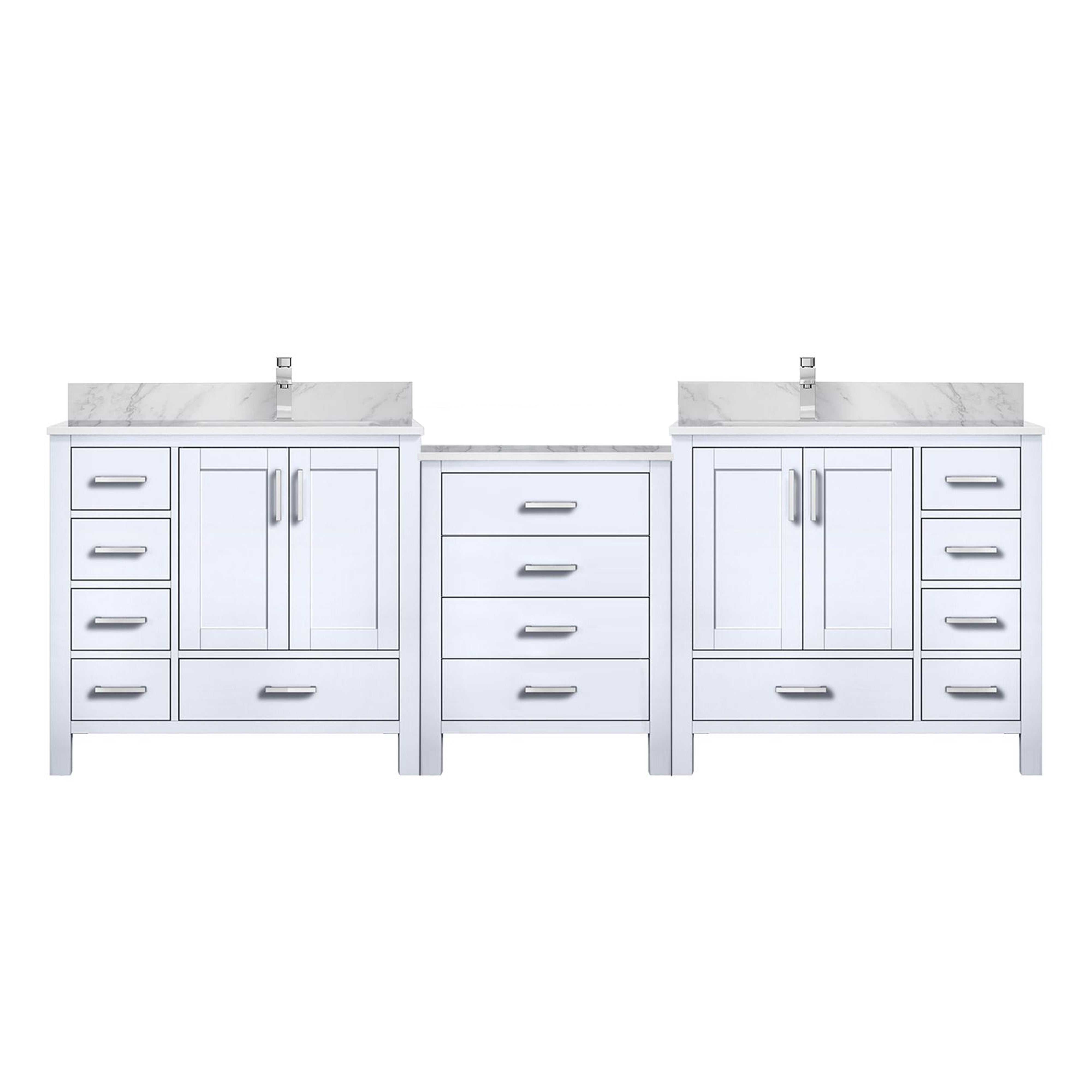 Lexora Coraline 92 in W x 22 in D Double Bath Vanity with Carrara Marble Top