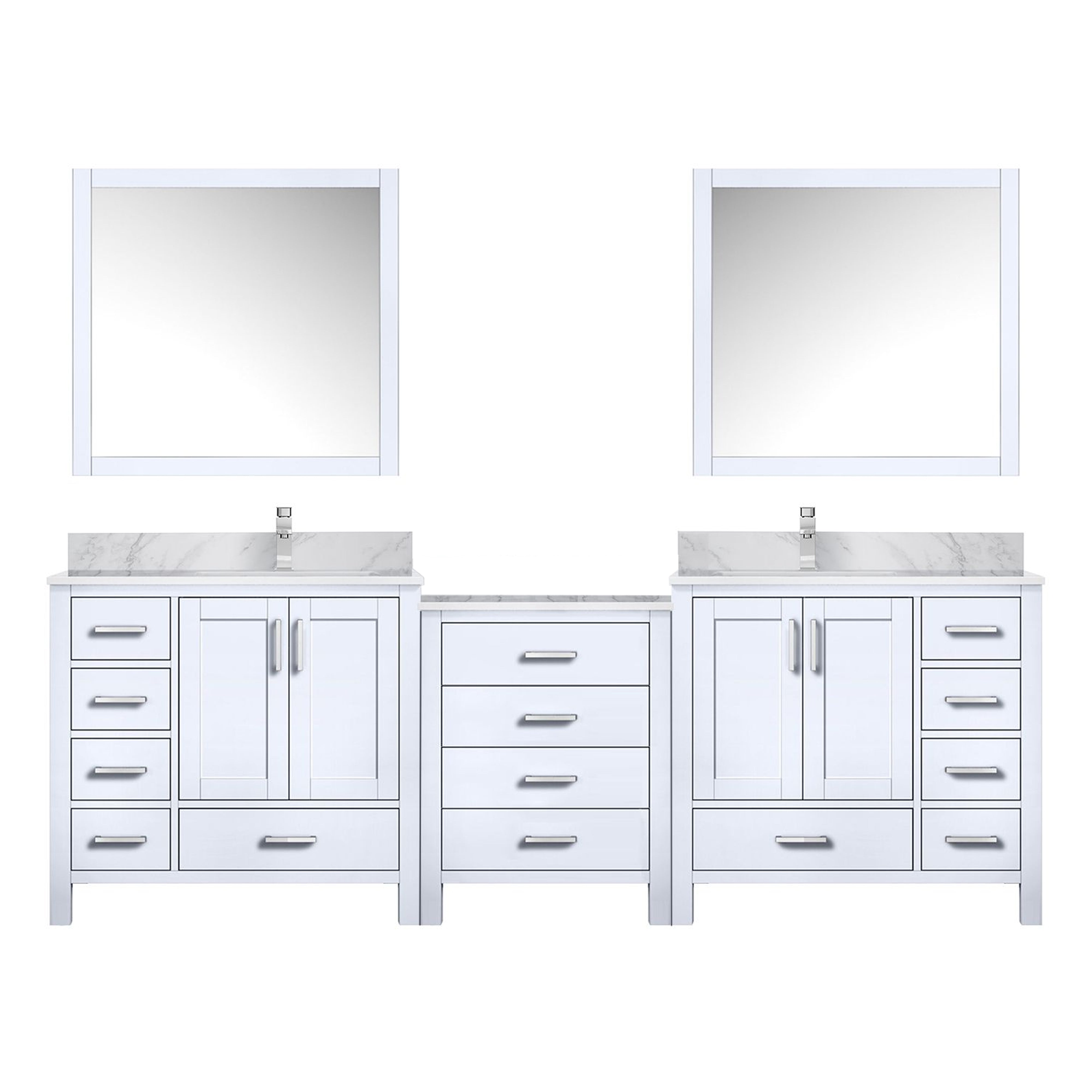 Lexora Coraline 92 in W x 22 in D Double Bath Vanity with Carrara Marble Top