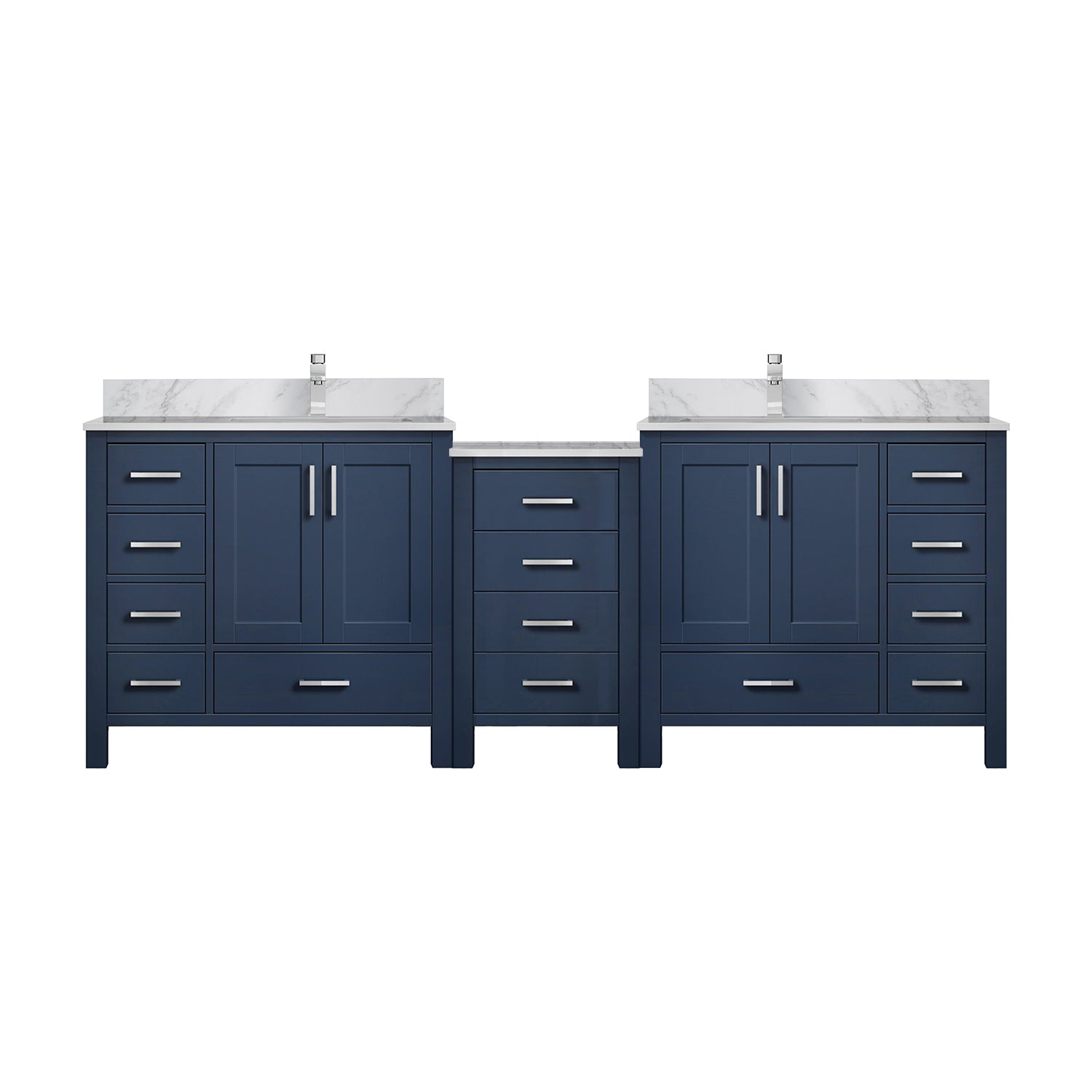 Lexora Coraline 92 in W x 22 in D Double Bath Vanity with Carrara Marble Top