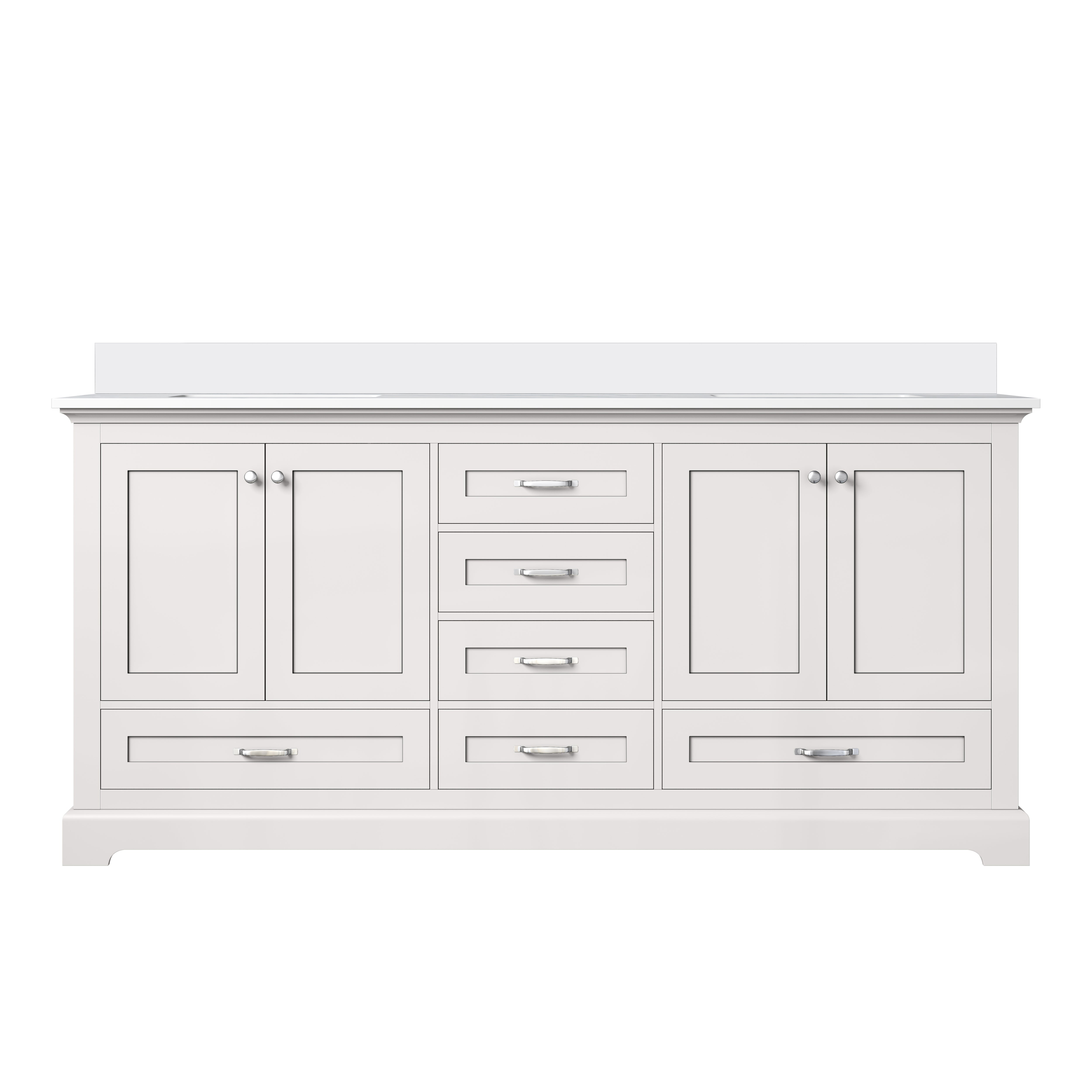 Lexora Dukes 72 in. W x 22 in. D Double Bath Vanity and Cultured Marble Top
