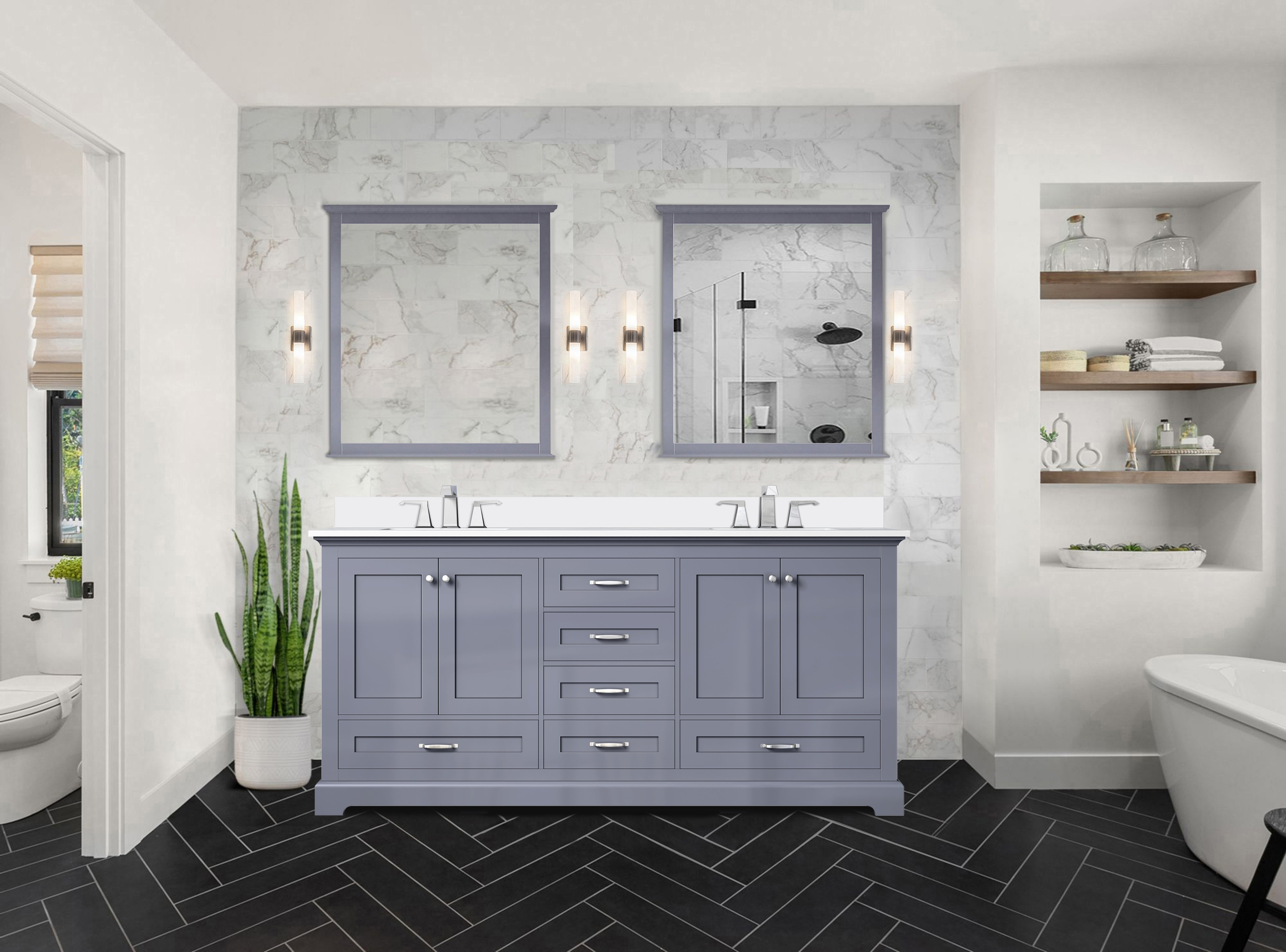 dark grey vanity