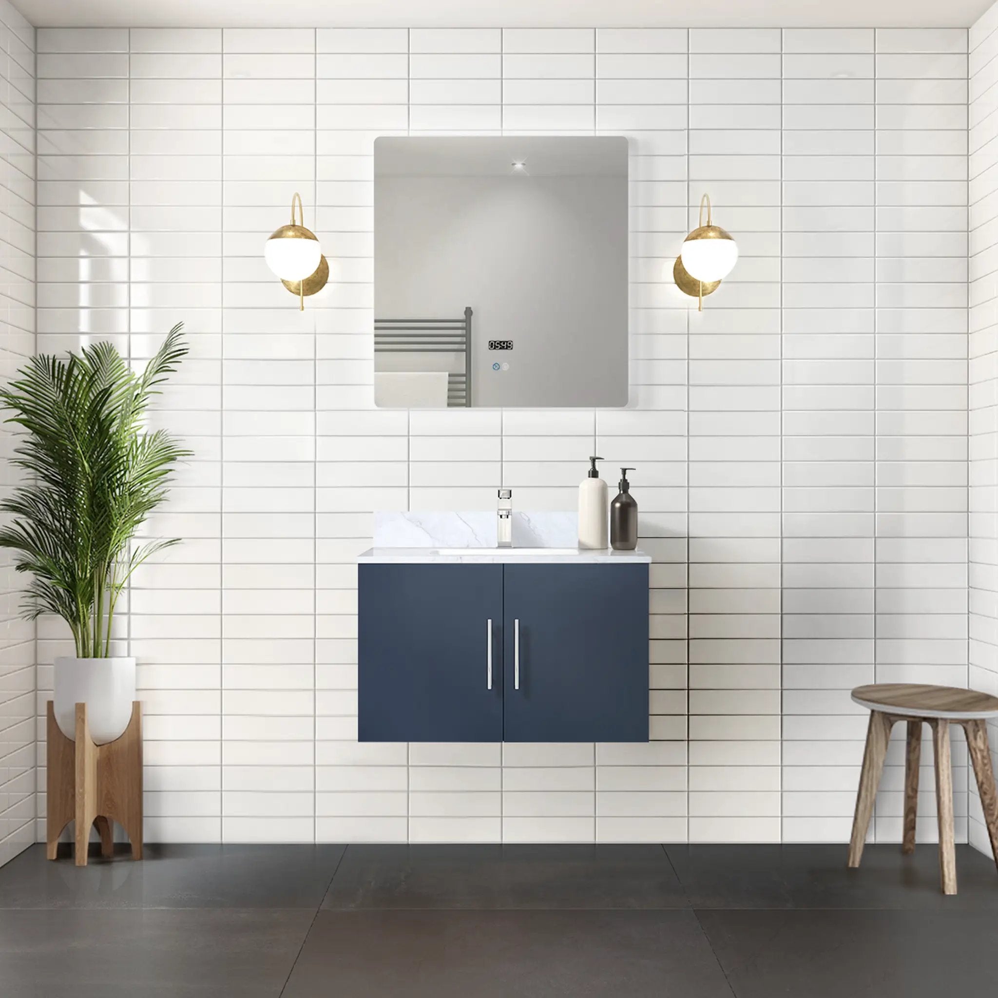 navy blue vanity