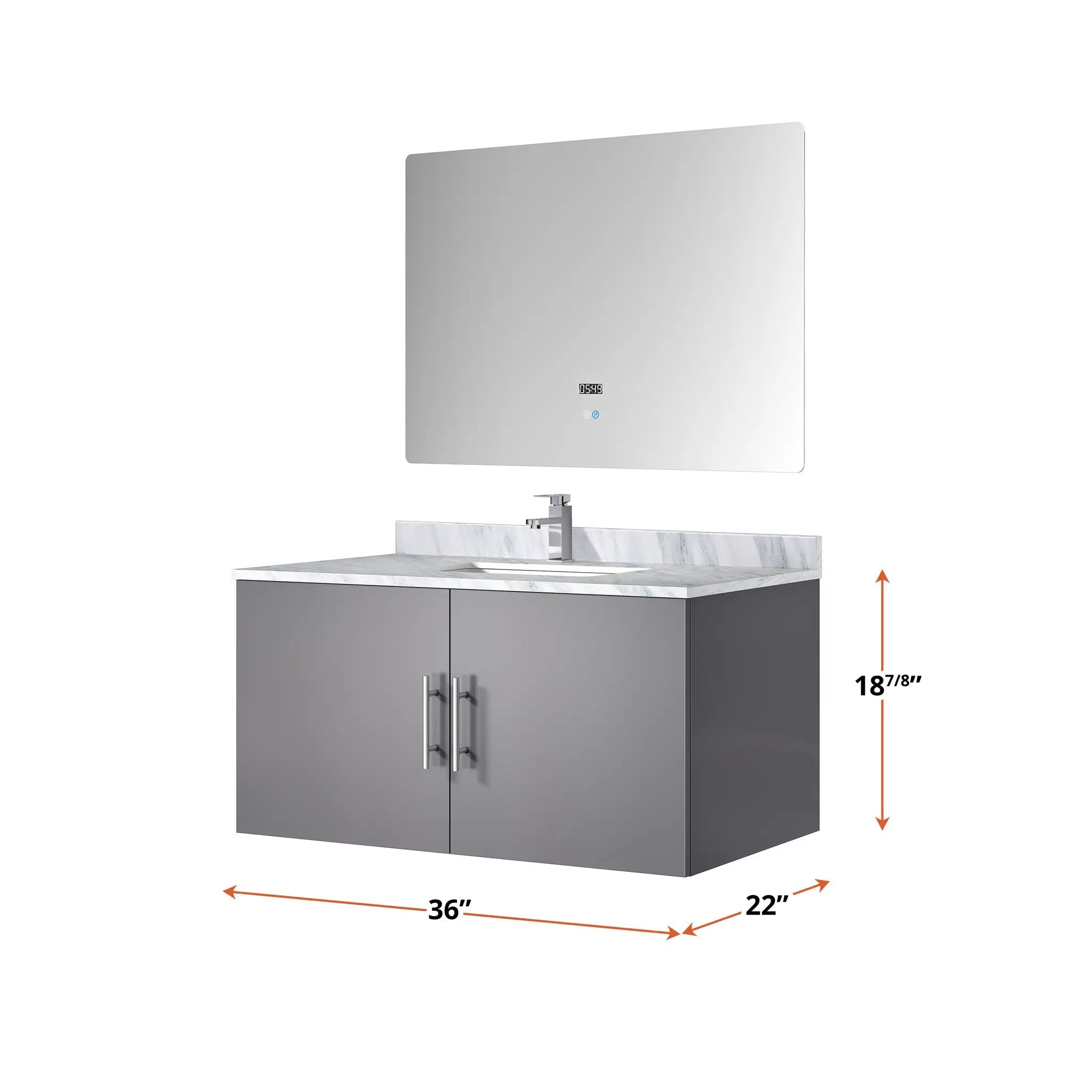 dark grey vanity