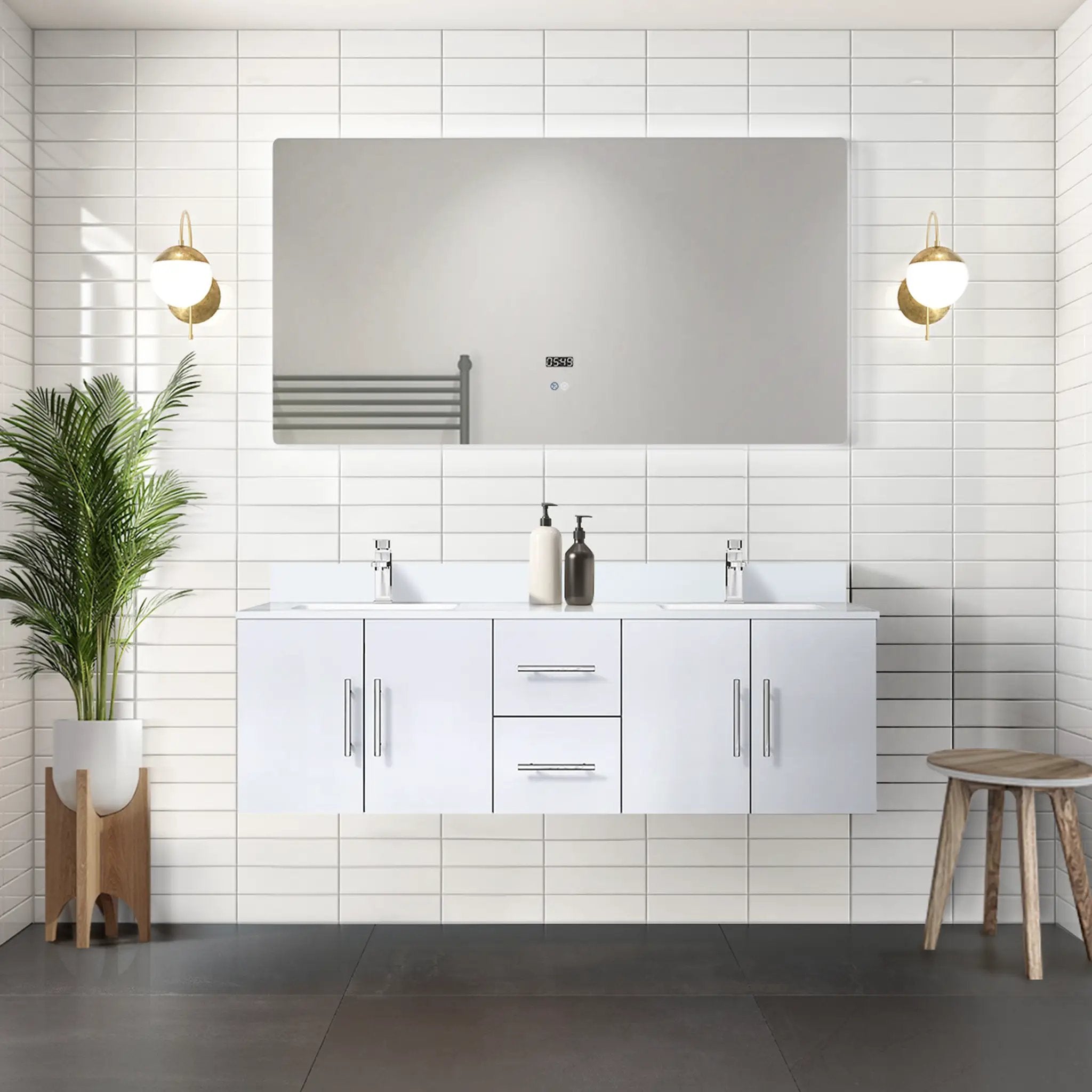 glossy white vanity