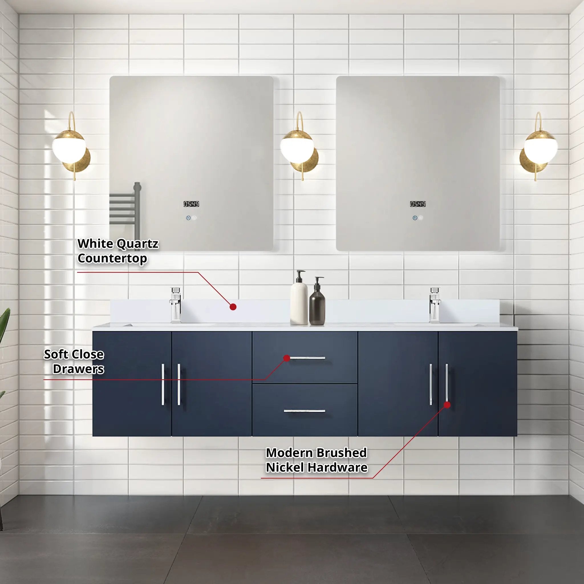 navy blue vanity