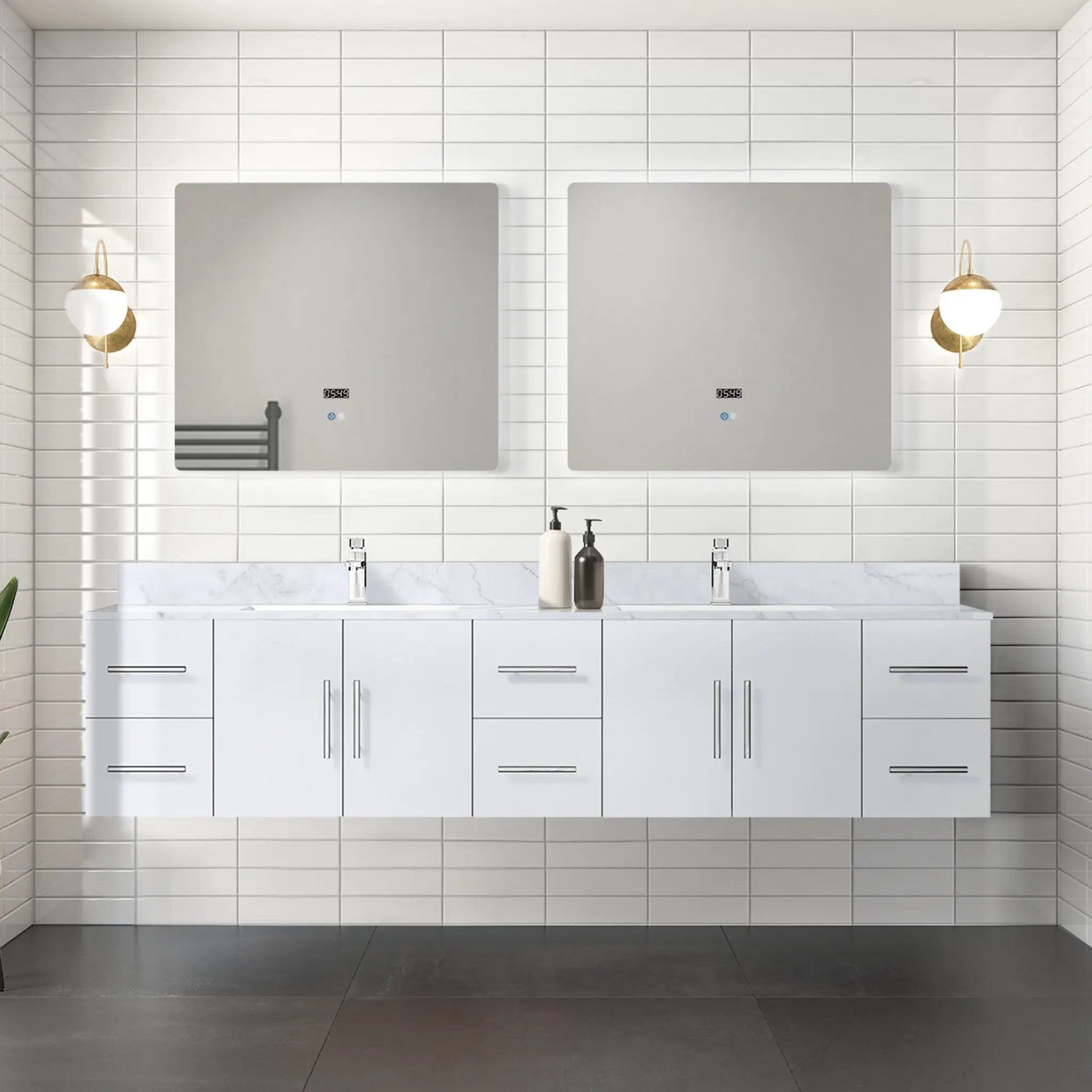 glossy white vanity