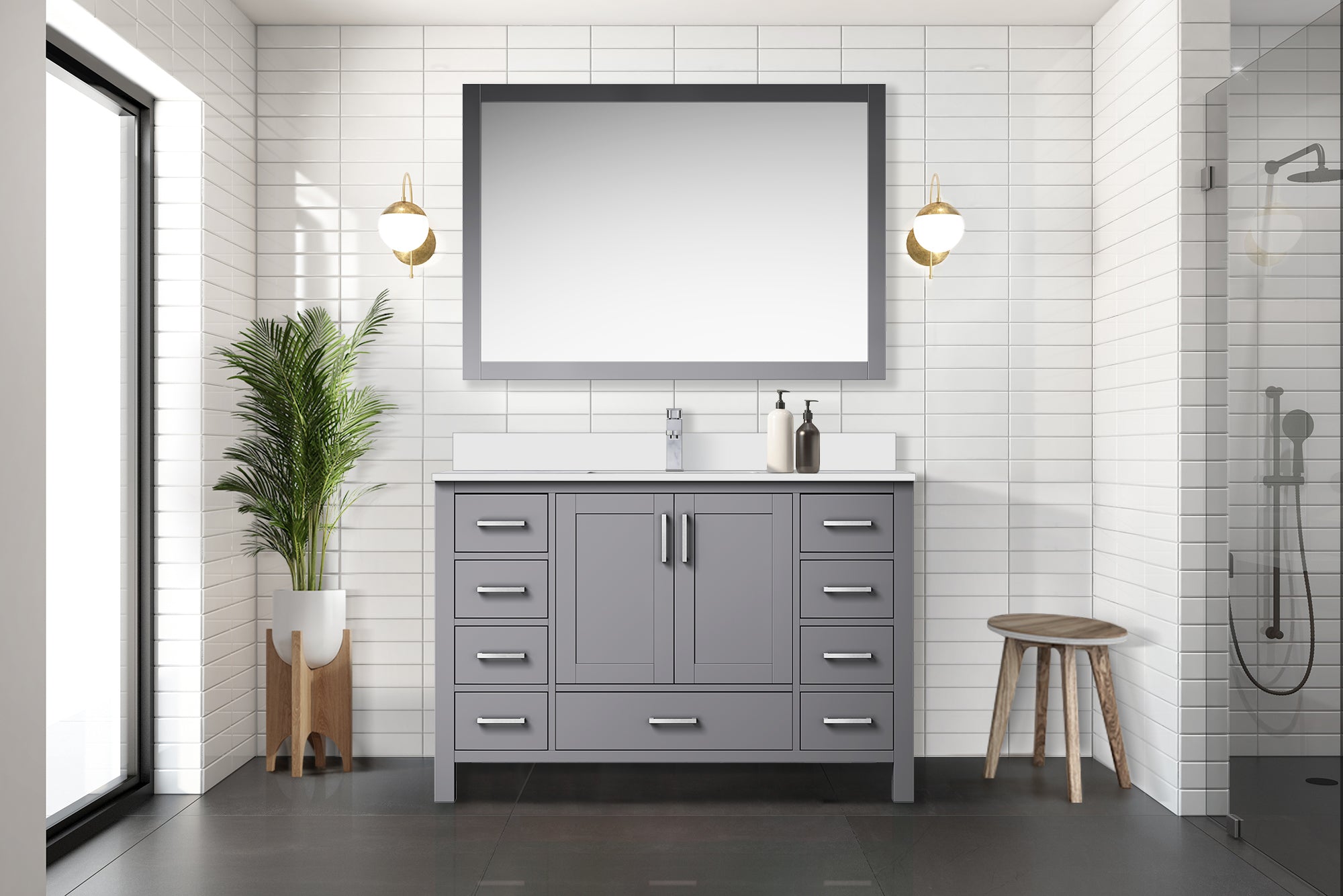 dark grey vanity