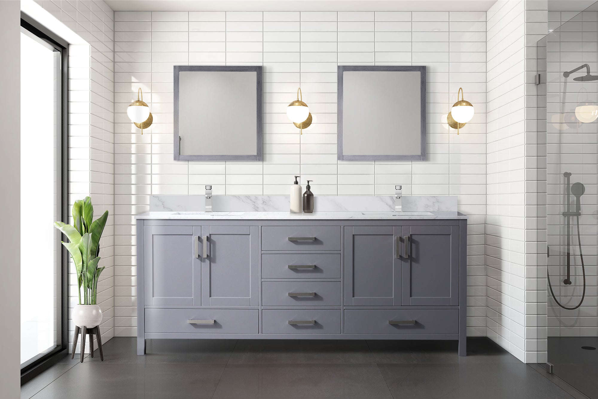 dark grey vanity