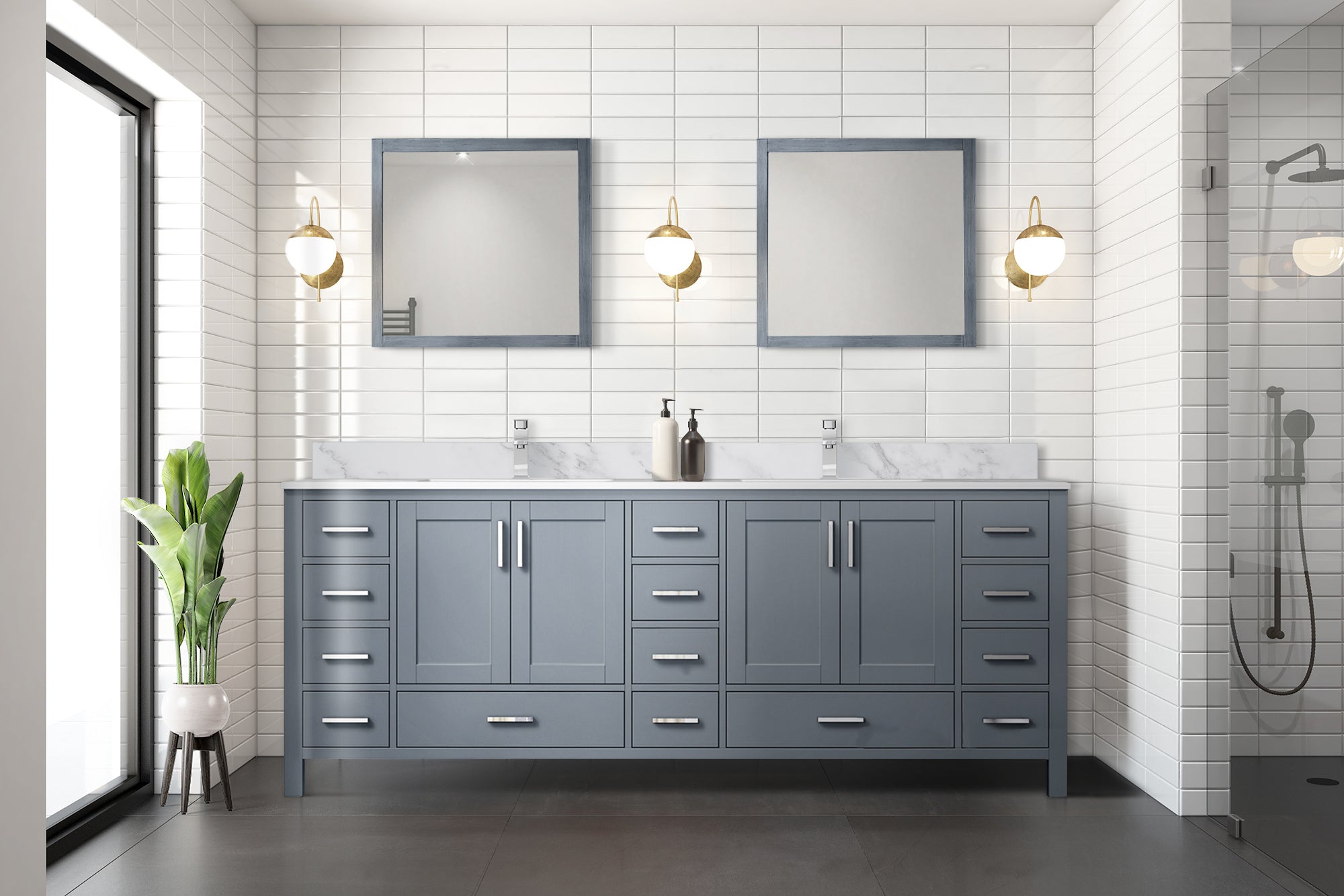 dark grey vanity
