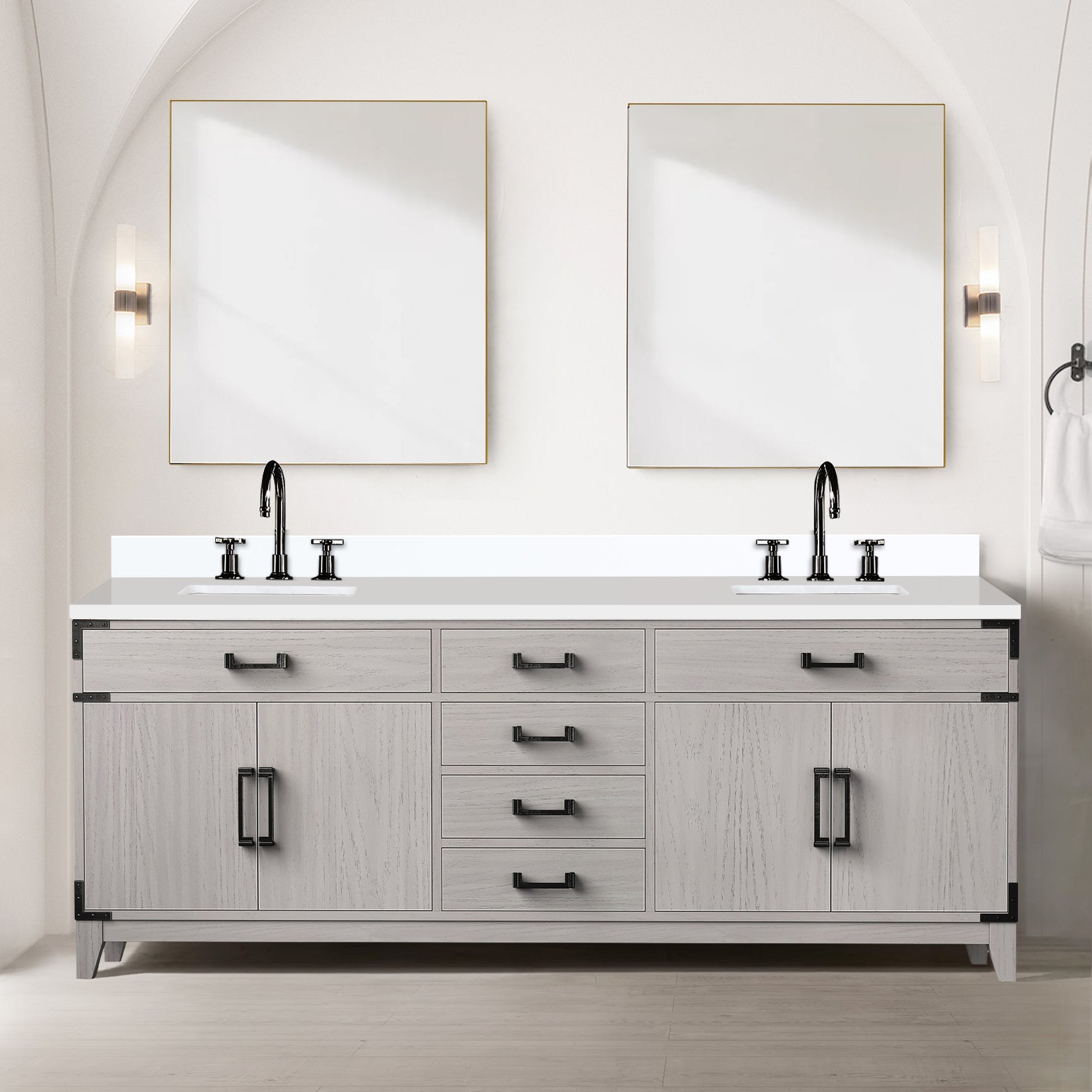 Lexora Laurel 84 in W x 22 in D Double Bath Vanity by Lexora