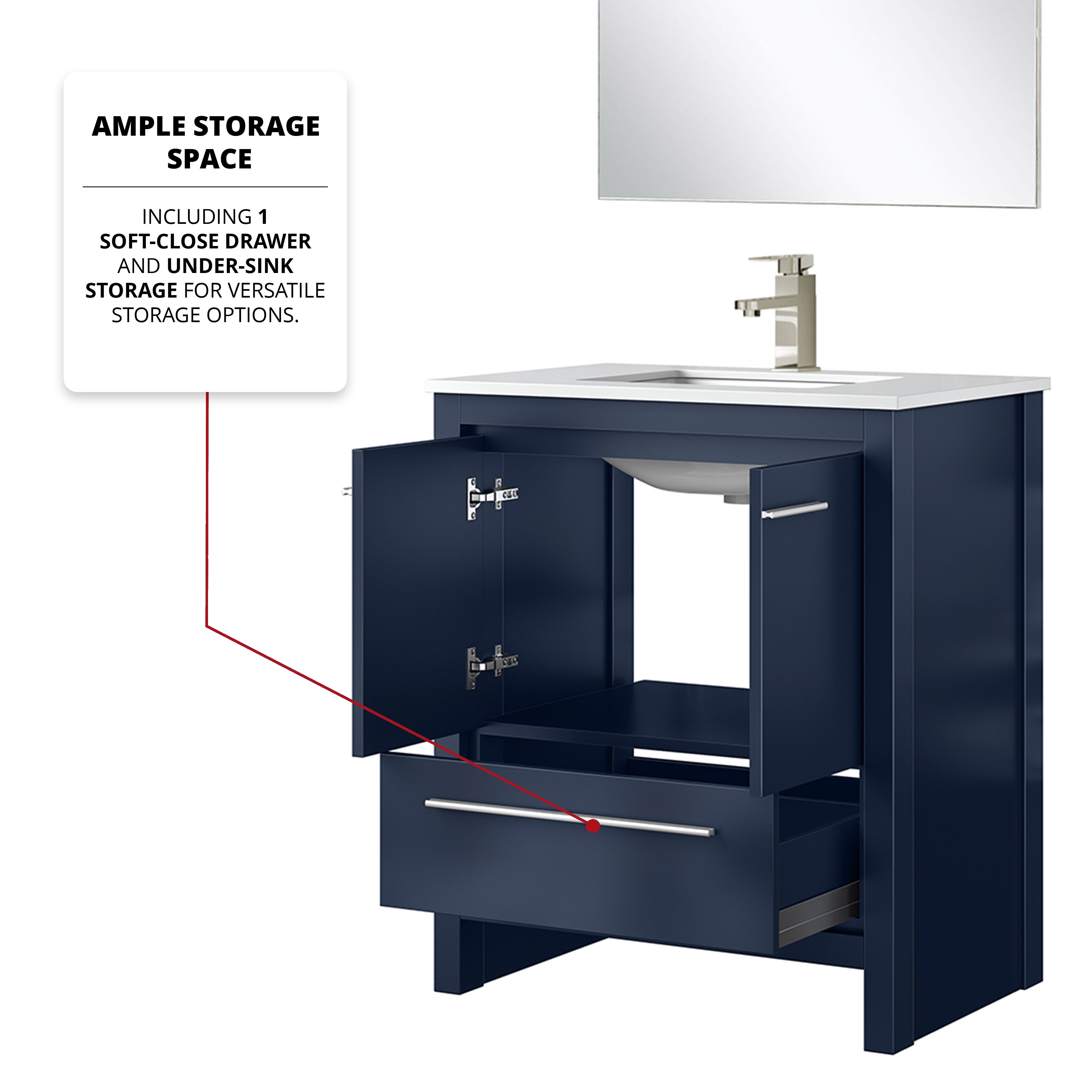 navy blue vanity