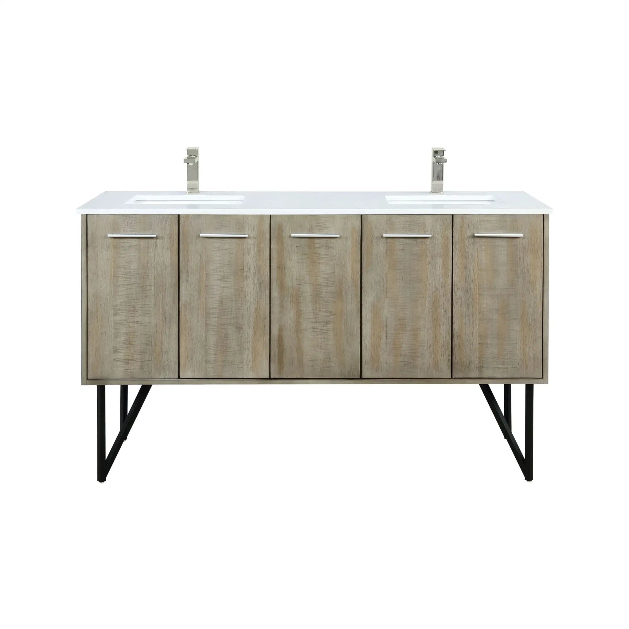 Lexora Lancy 60 in W x 20 in D Double Bath Vanity with Cultured Marble Top by Lexora