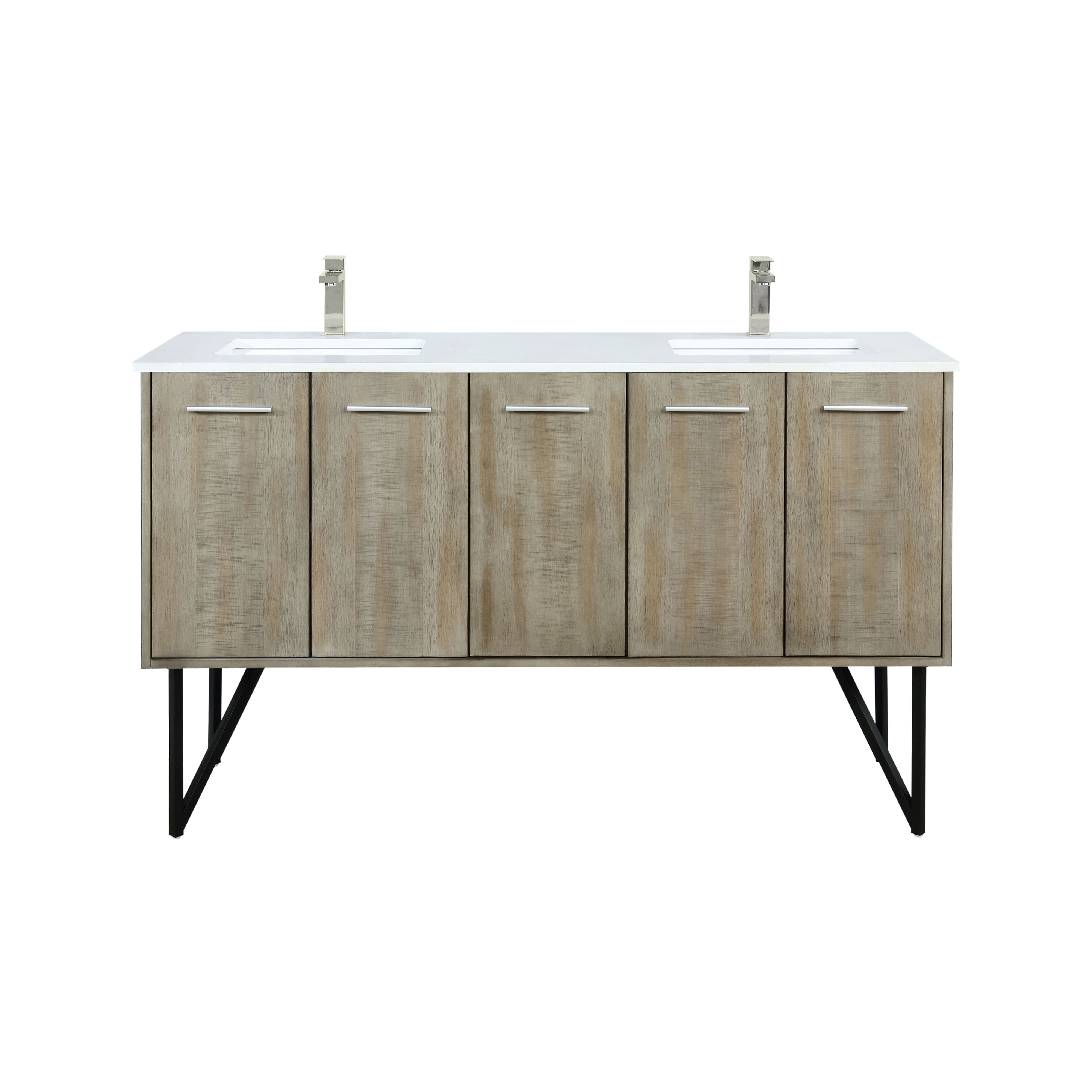 Lexora Lancy 60 in W x 20 in D Double Bath Vanity with Cultured Marble Top