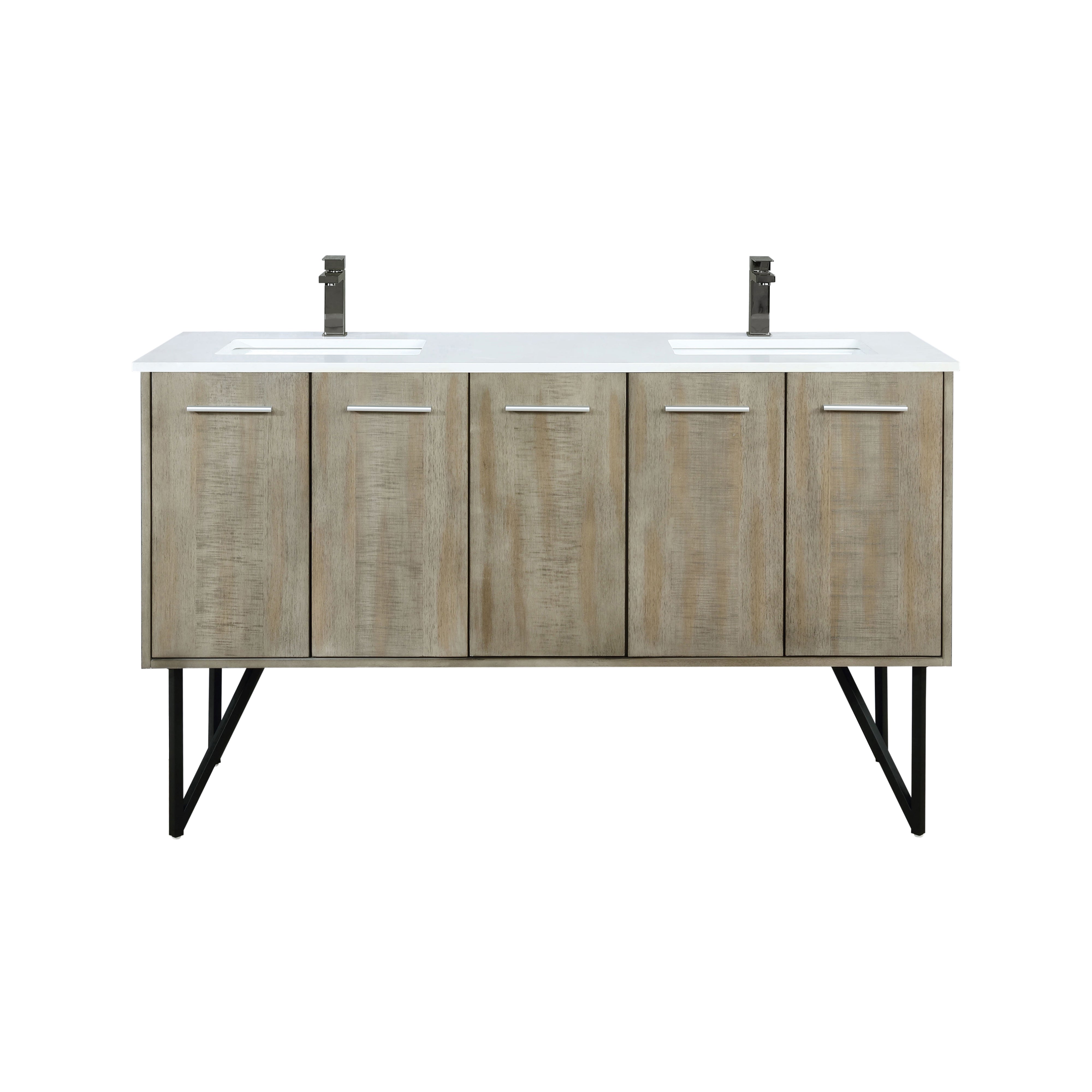 Lexora Lancy 60 in W x 20 in D Double Bath Vanity with Cultured Marble Top