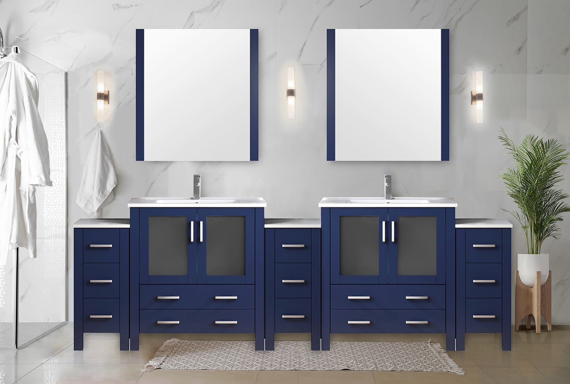 navy blue vanity