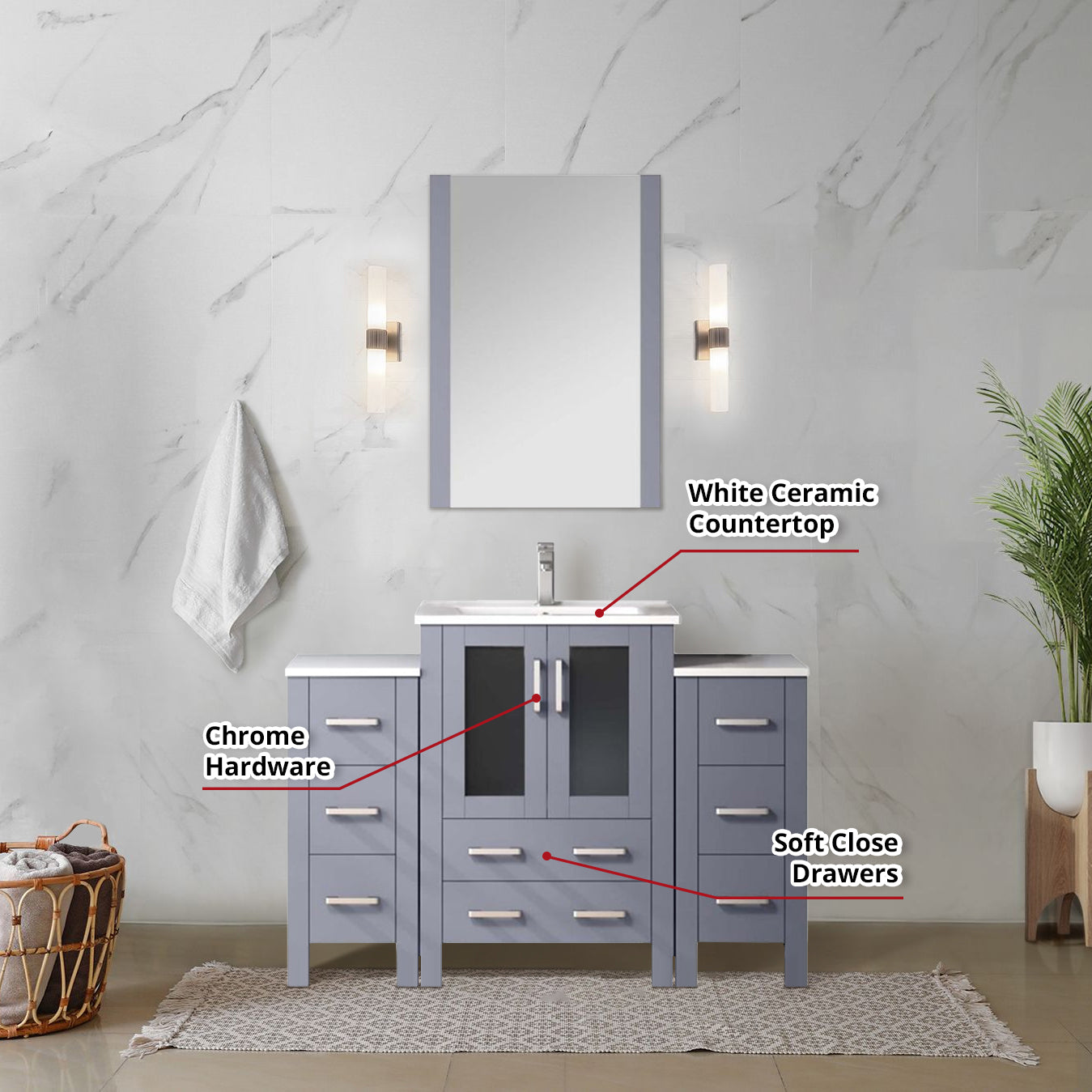 dark grey vanity