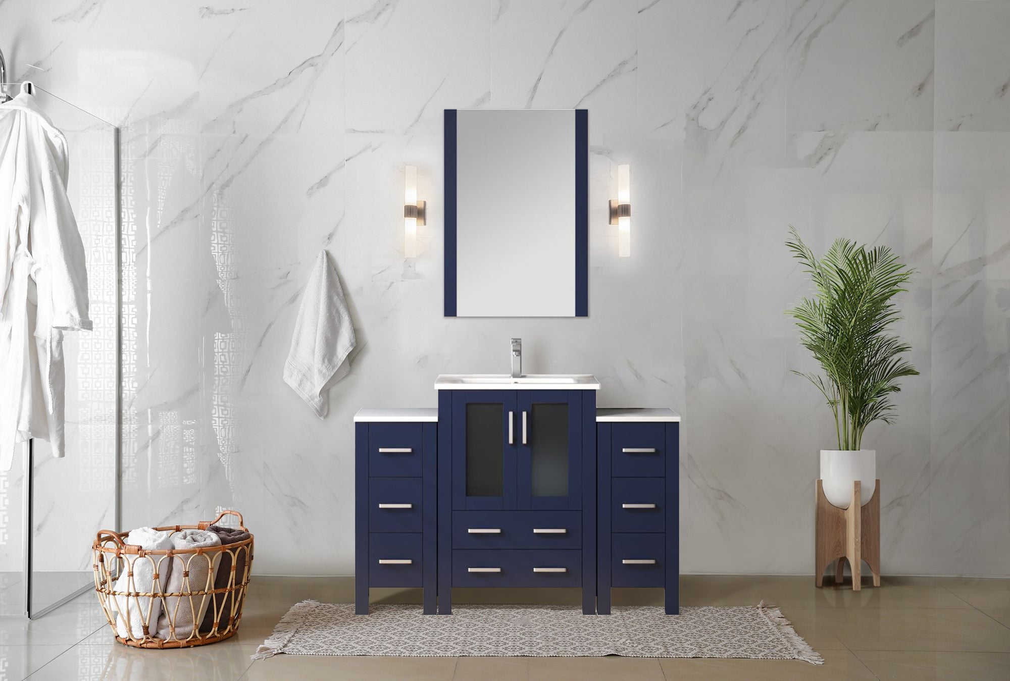 navy blue vanity