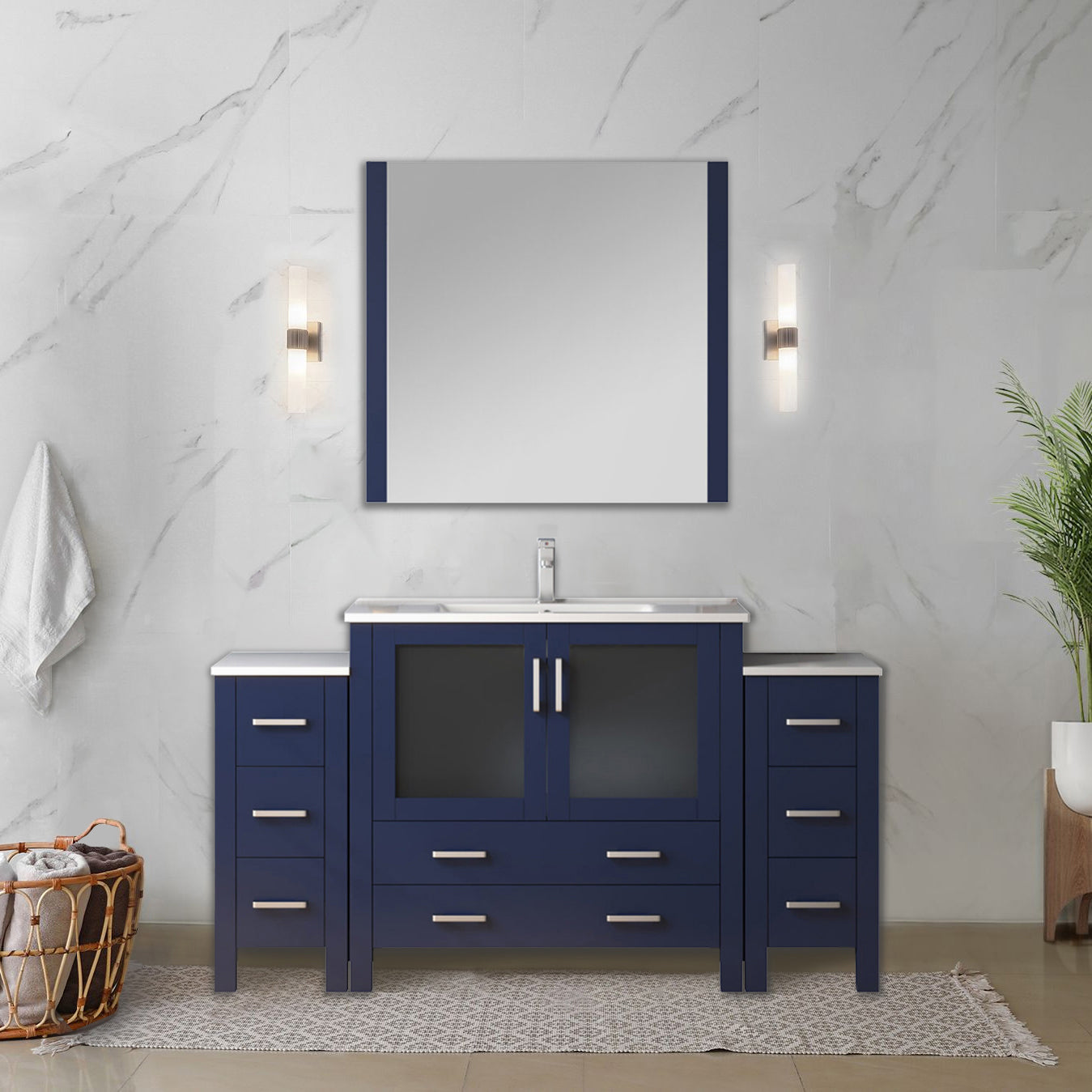 navy blue vanity
