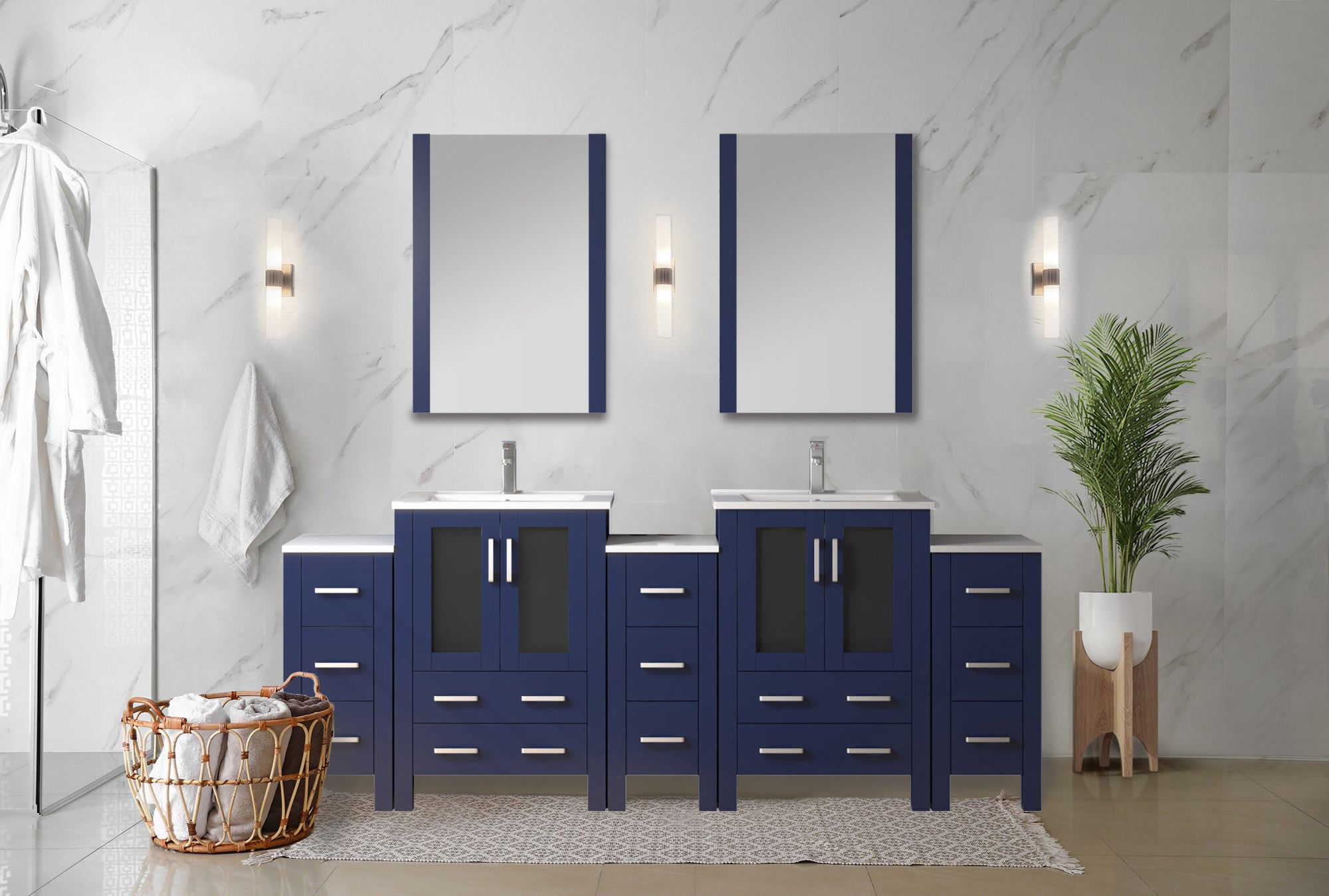 navy blue vanity
