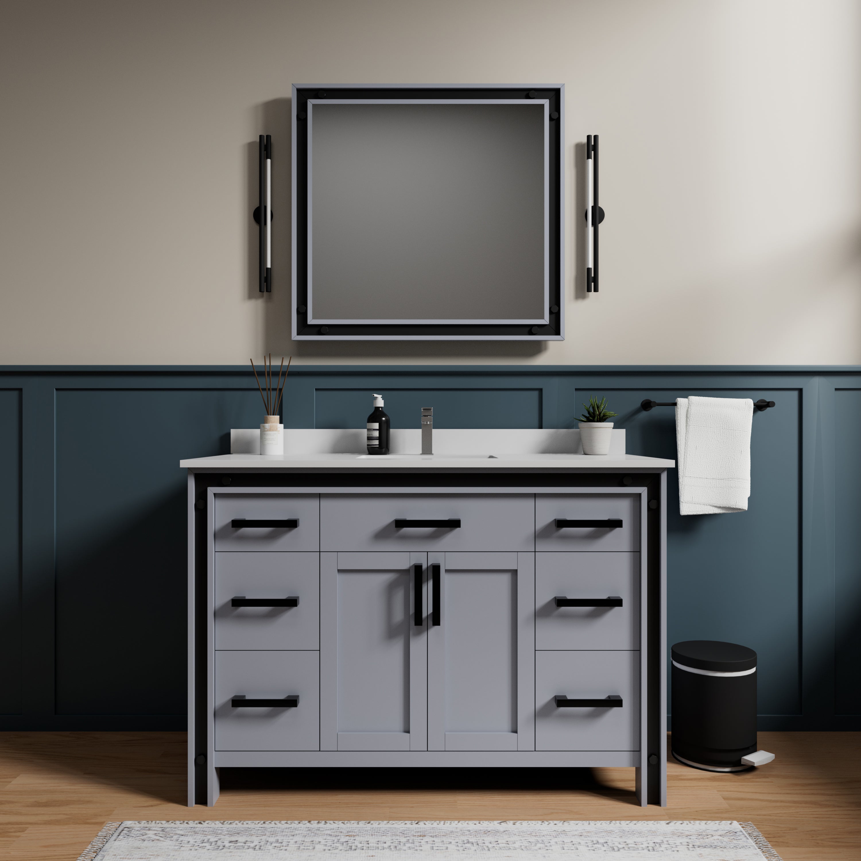 Lexora LVZV48 Ziva 48 in W x 22 in D Bath Vanity