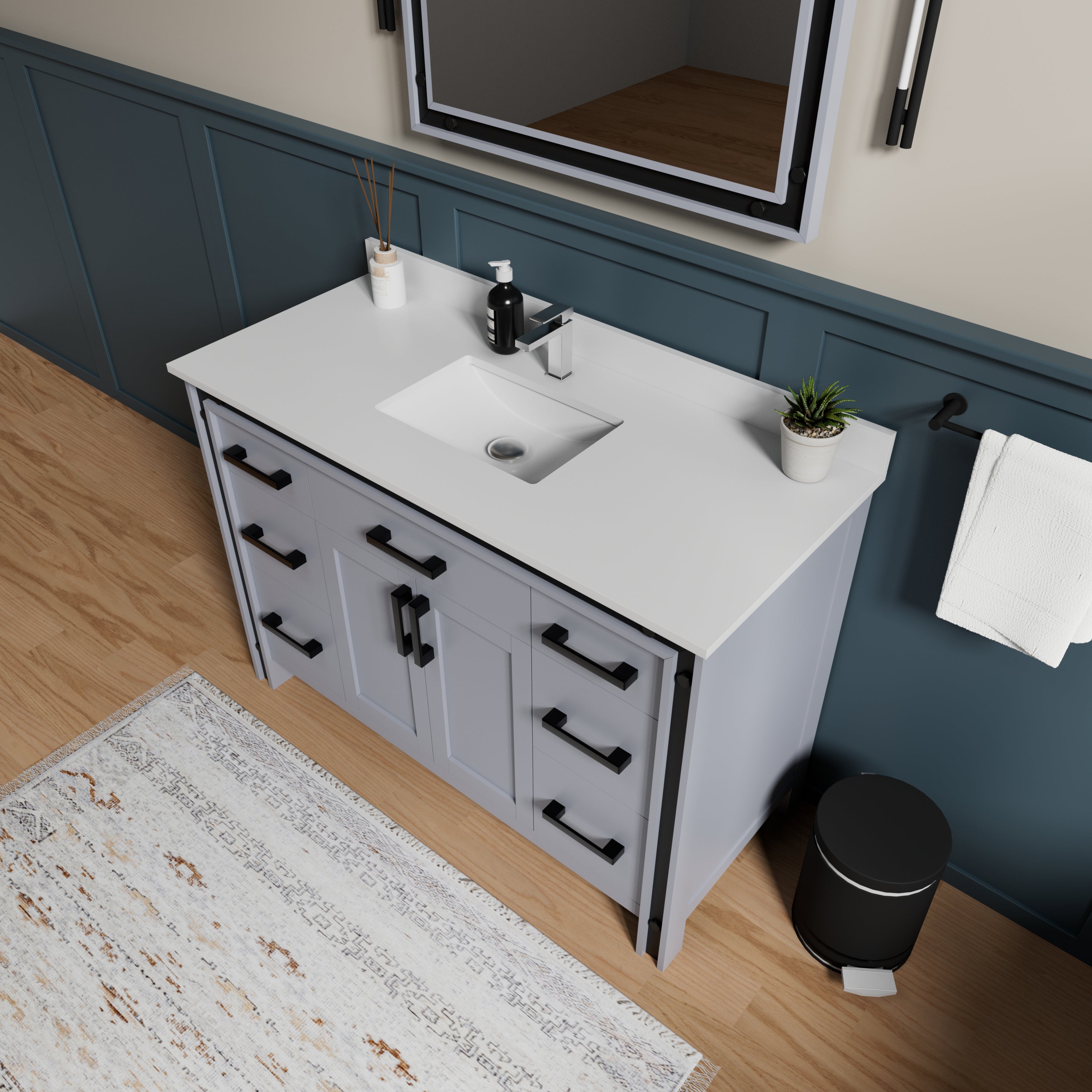 dark grey vanity