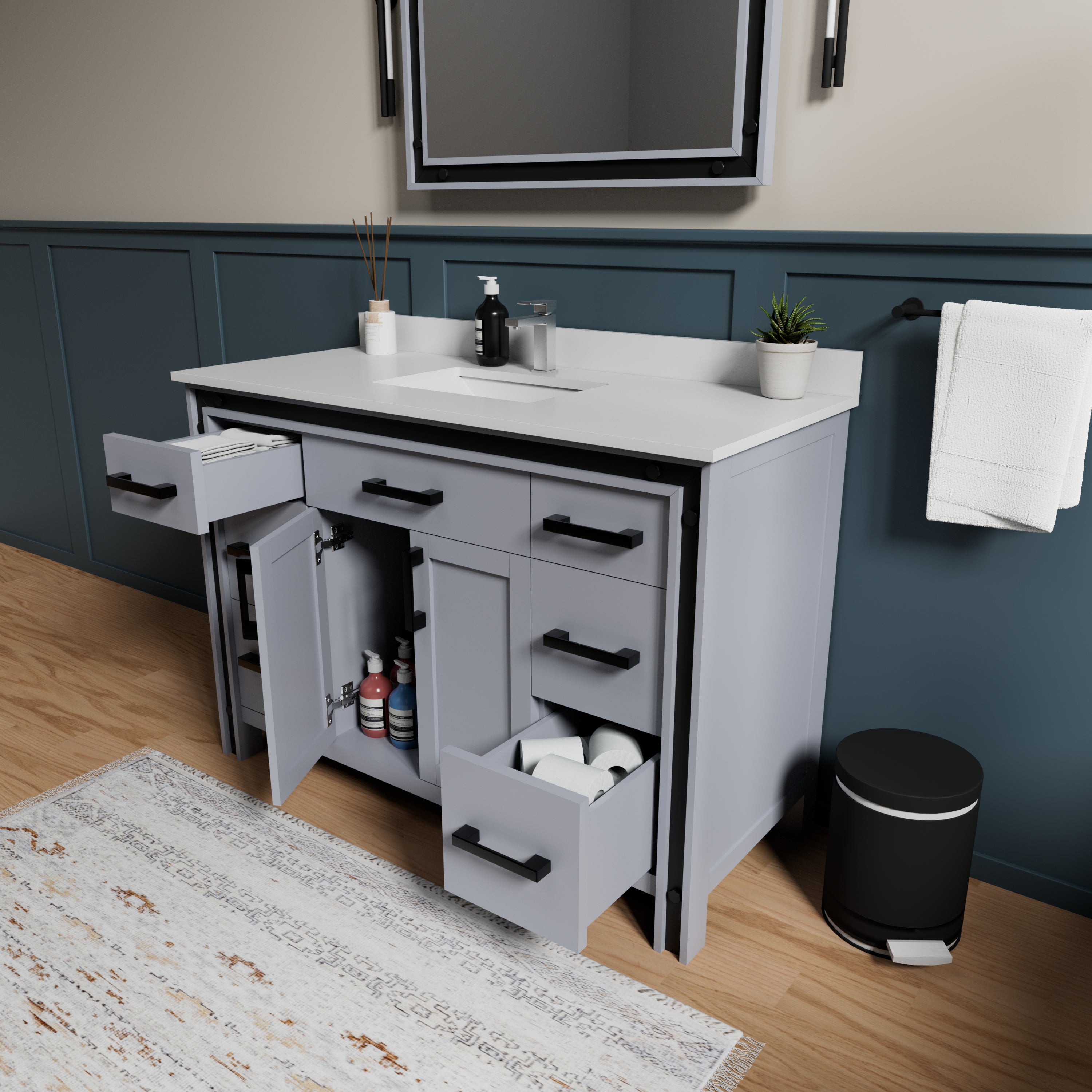 dark grey vanity