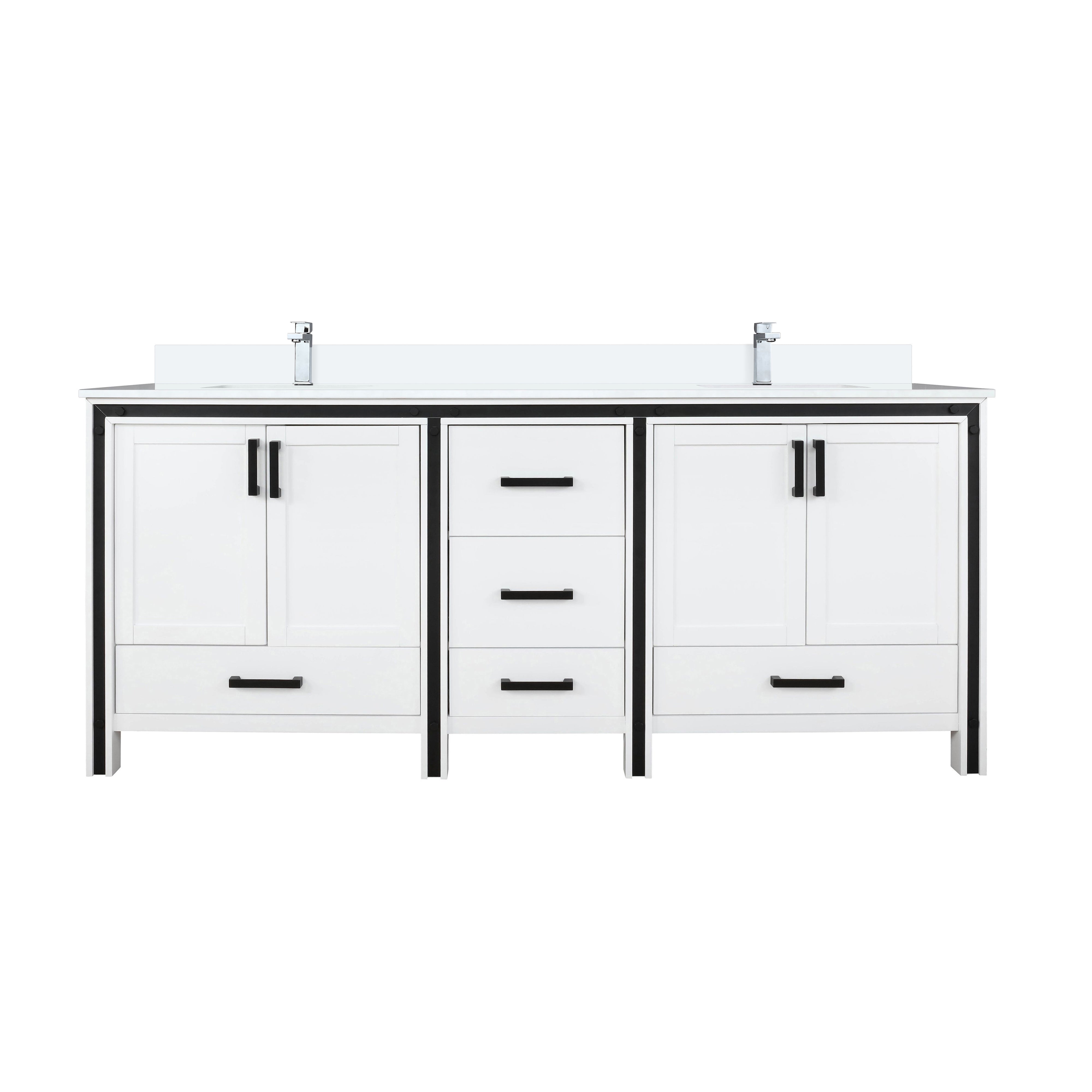 Lexora Ziva 72 in W x 22 in D Double Bath Vanity