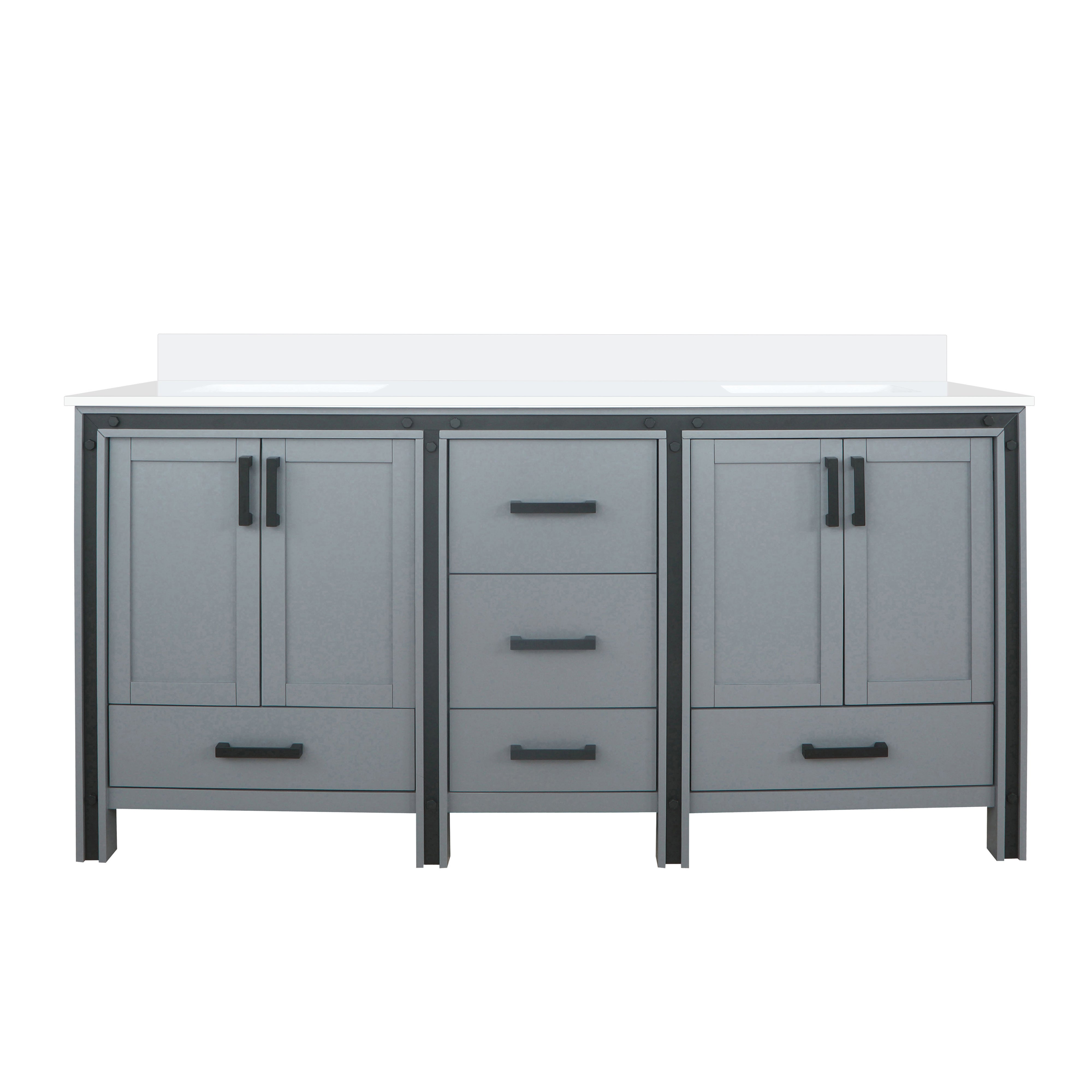 Lexora Ziva 72 in W x 22 in D Double Bath Vanity