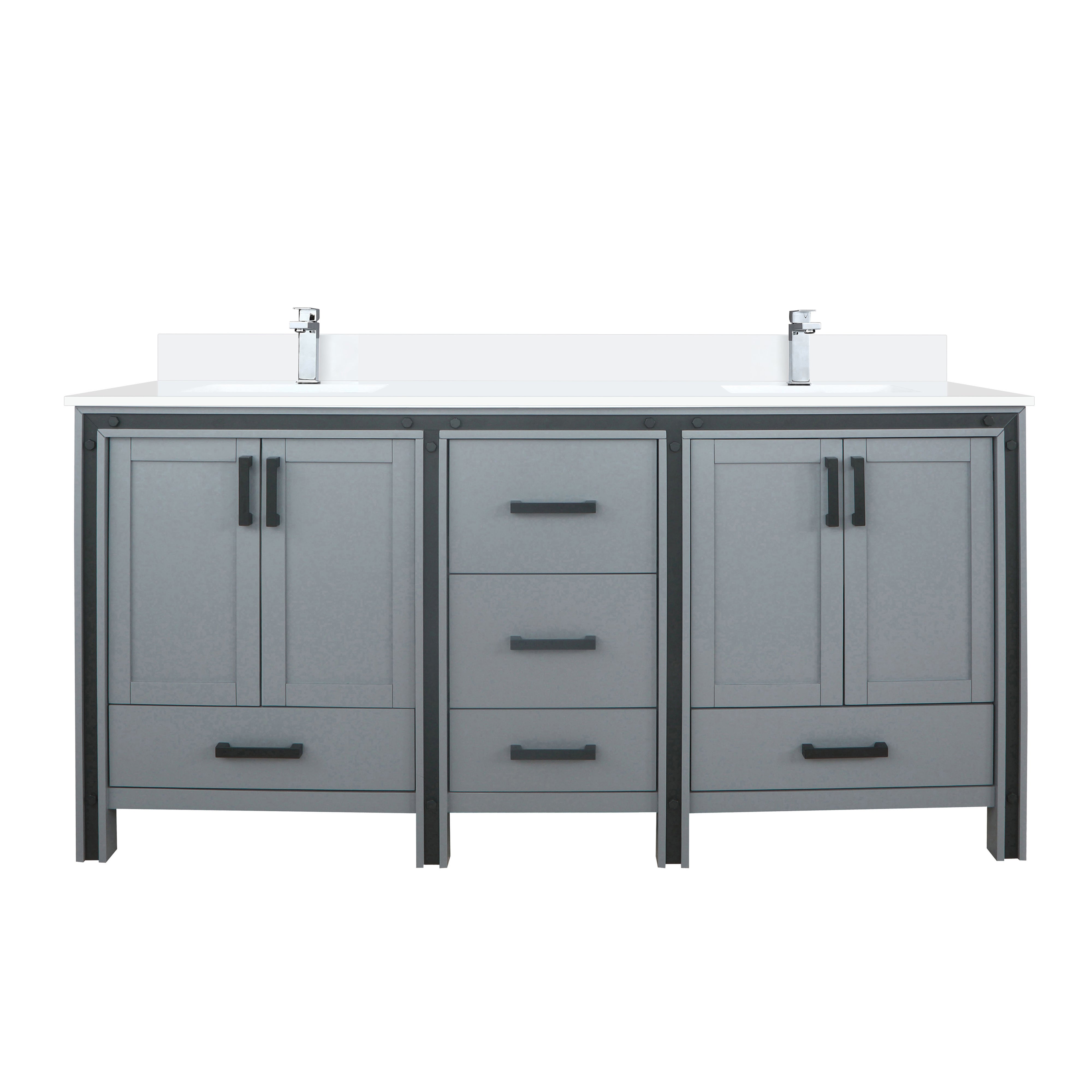Lexora Ziva 72 in W x 22 in D Double Bath Vanity