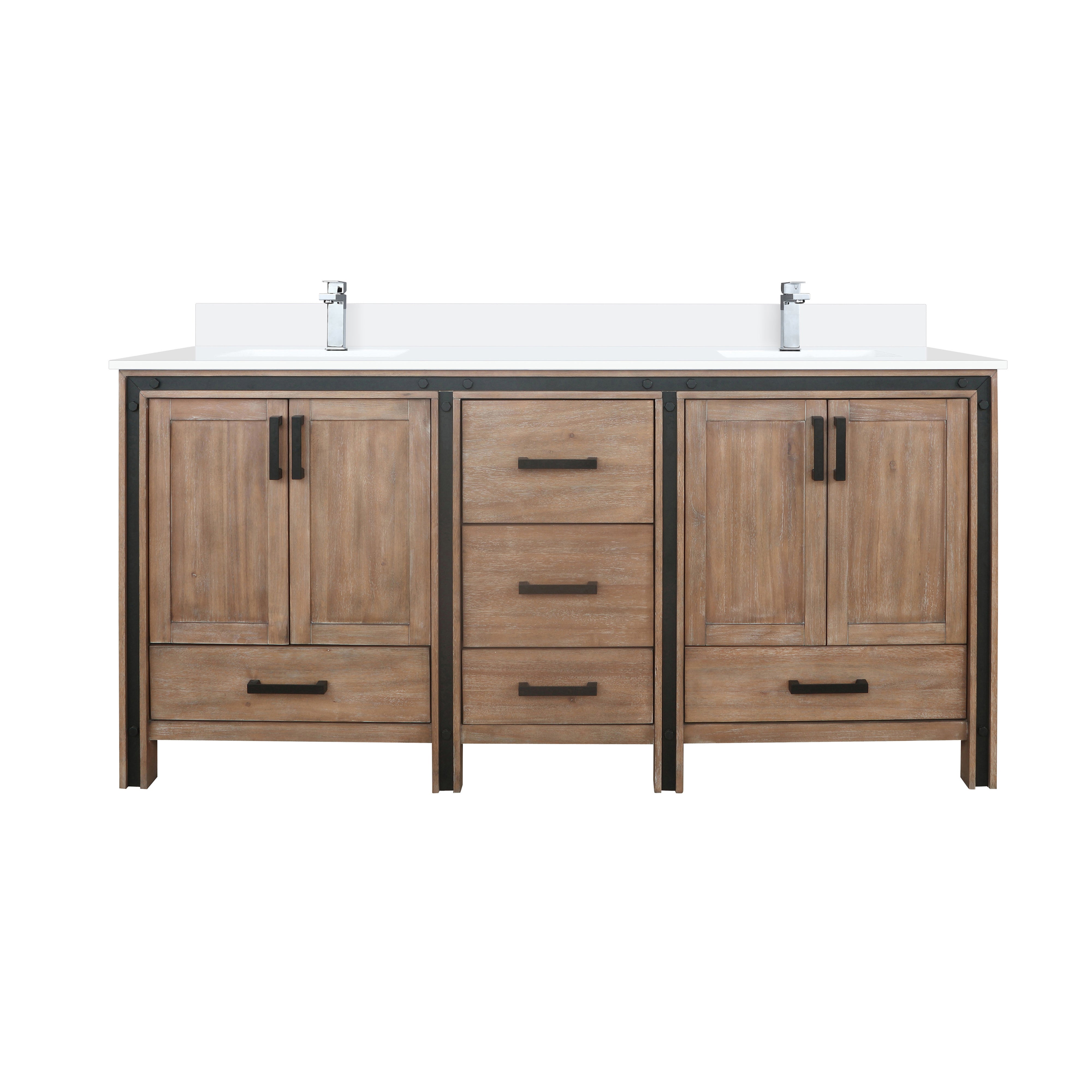 Lexora Ziva 72 in W x 22 in D Double Bath Vanity